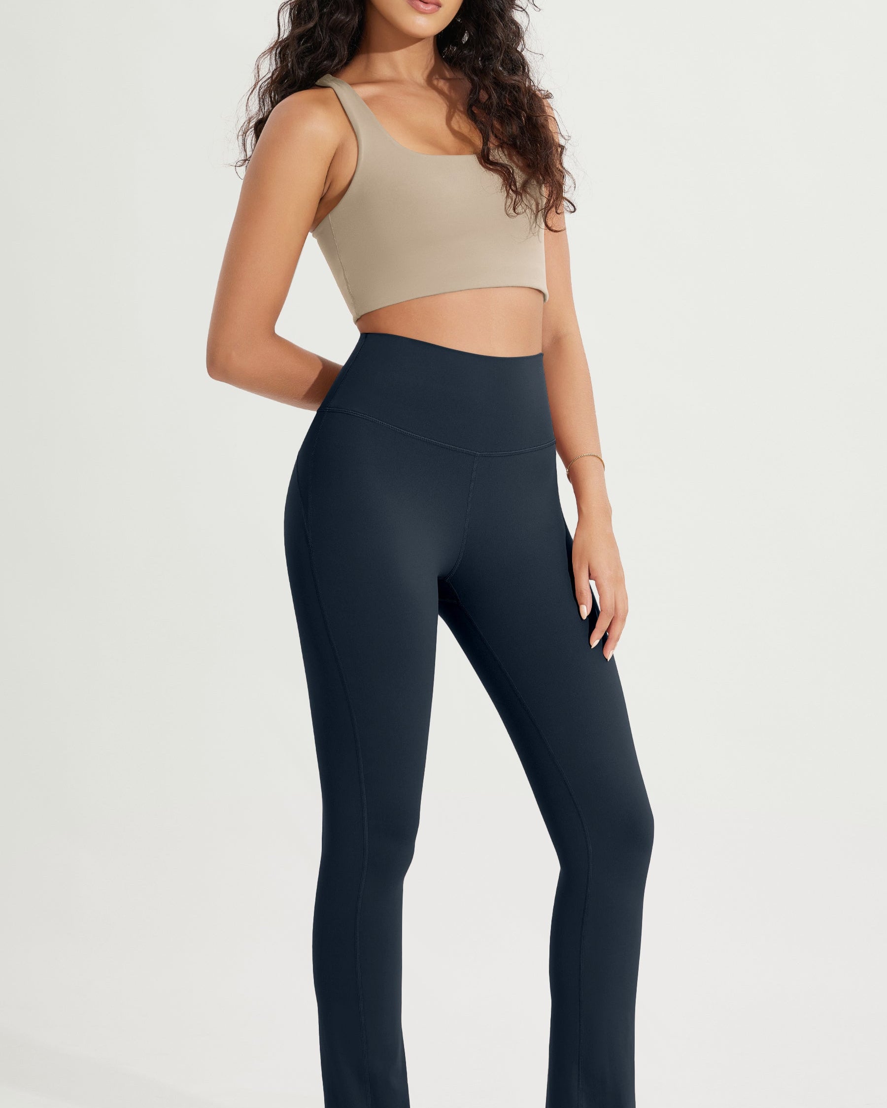 28 High Waist Casual Straight Leg Pants with Back Pocket - ododos