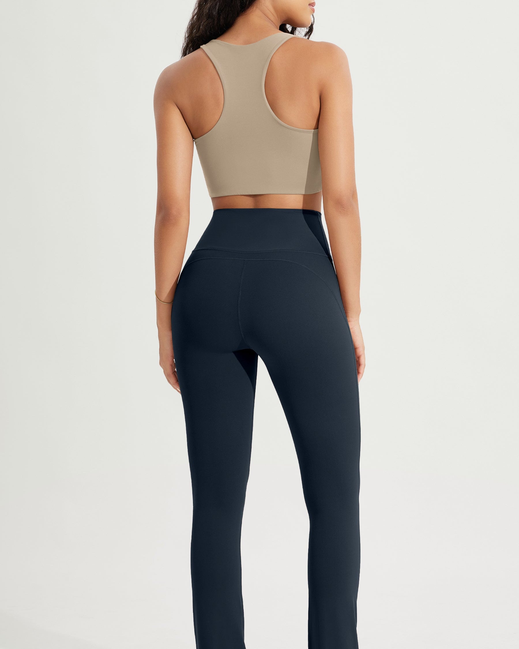 28 High Waist Casual Straight Leg Pants with Back Pocket - ododos