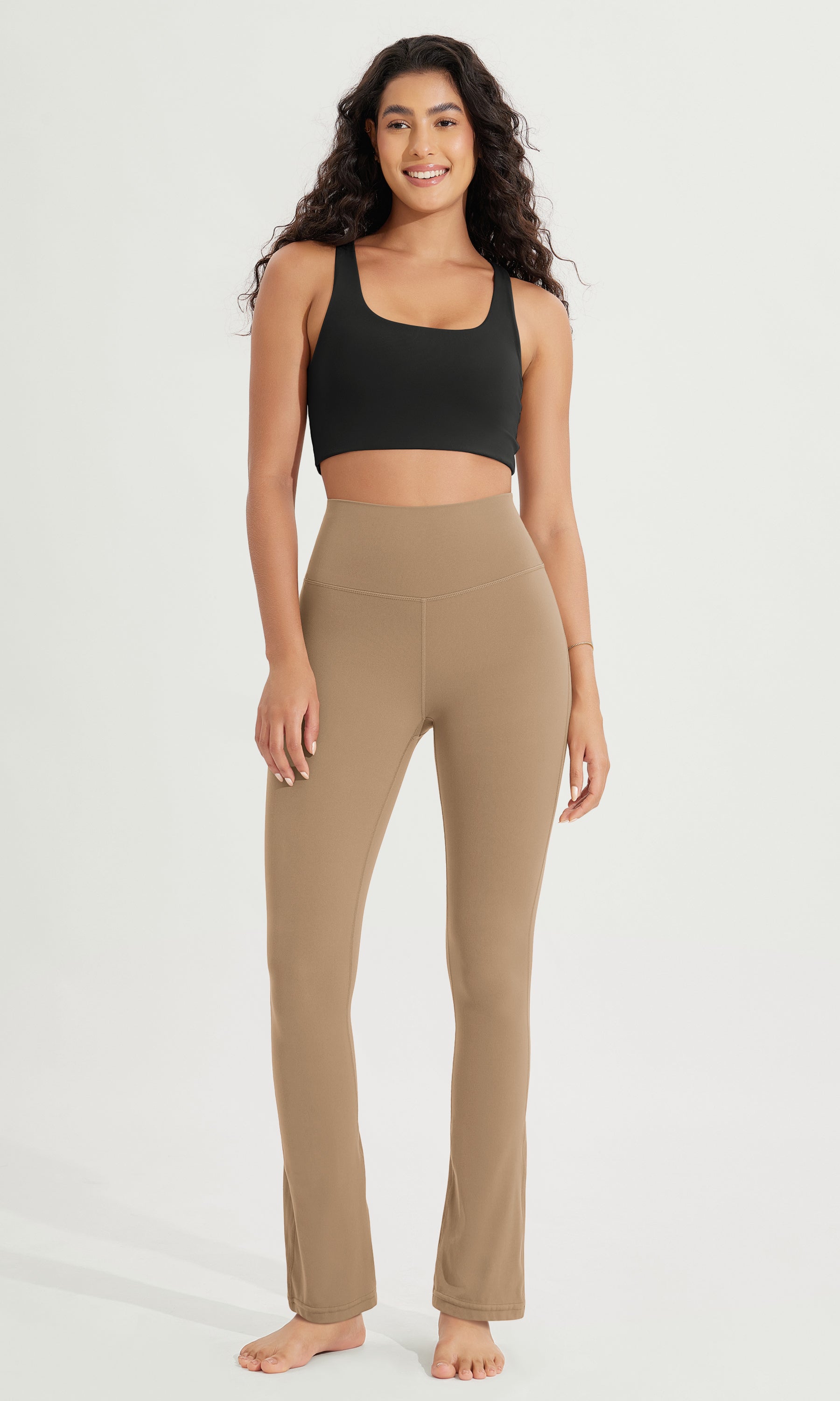 28 High Waist Casual Straight Leg Pants with Back Pocket - ododos