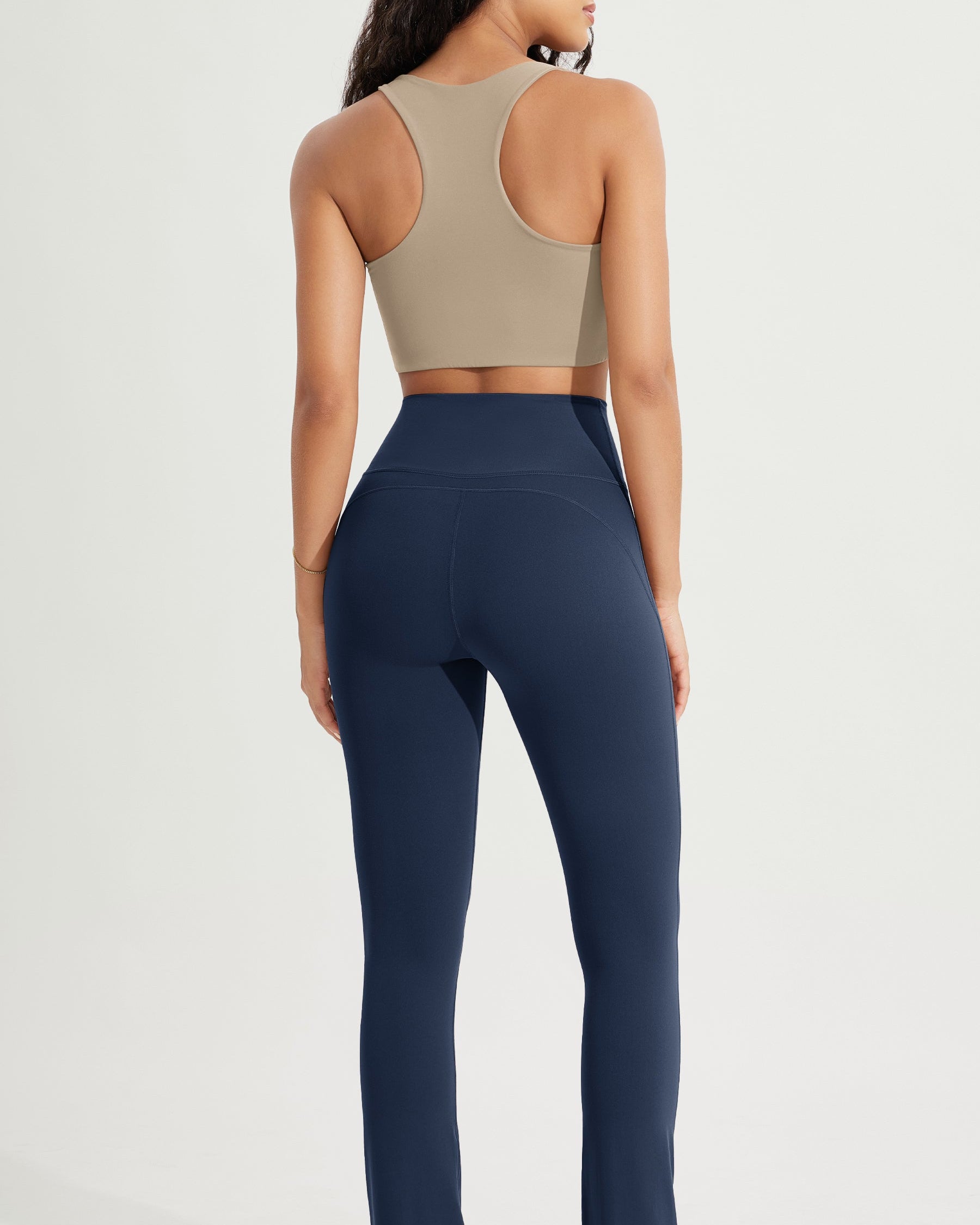 28 High Waist Casual Straight Leg Pants with Back Pocket - ododos