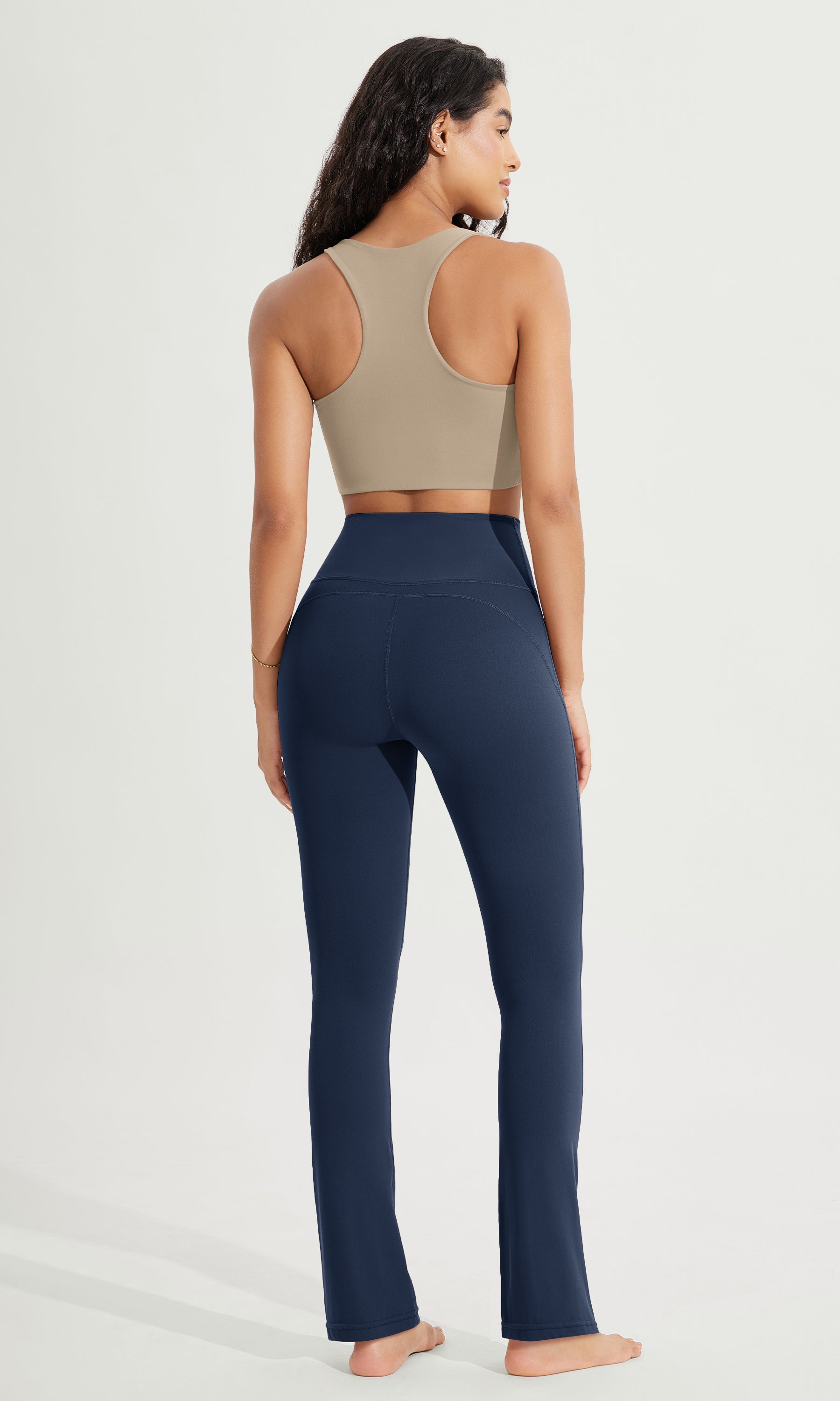 28 High Waist Casual Straight Leg Pants with Back Pocket - ododos