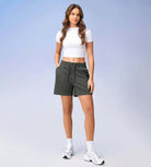 5 Cotton French Terry High Waist Lounge Shorts - ododos