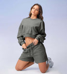 5 Cotton French Terry High Waist Lounge Shorts - ododos