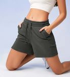 5 Cotton French Terry High Waist Lounge Shorts - ododos