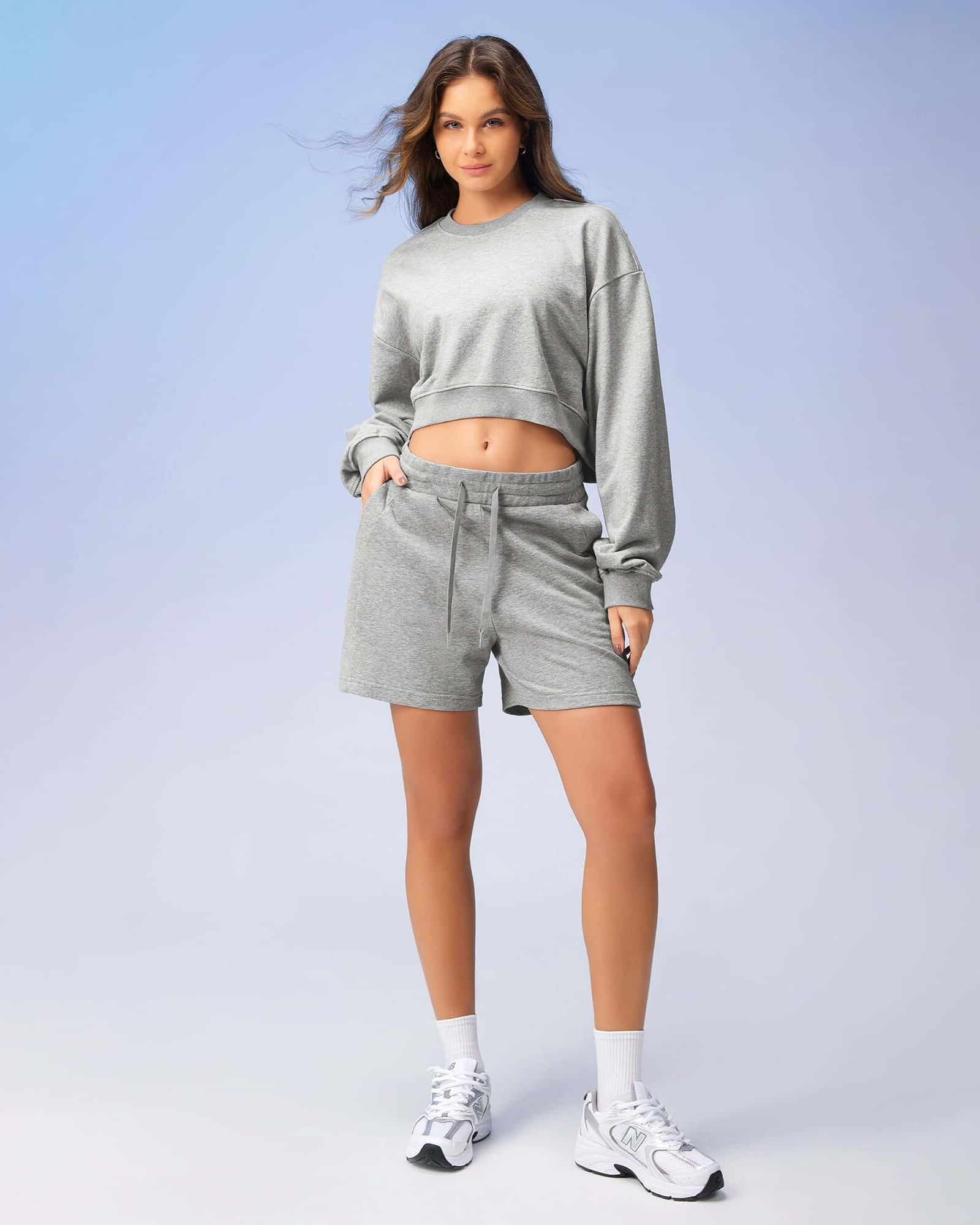 5 Cotton French Terry High Waist Lounge Shorts - ododos