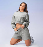 5 Cotton French Terry High Waist Lounge Shorts - ododos