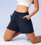 5 Cotton French Terry High Waist Lounge Shorts - ododos