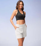 5 Cotton French Terry High Waist Lounge Shorts - ododos
