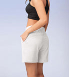 5 Cotton French Terry High Waist Lounge Shorts - ododos
