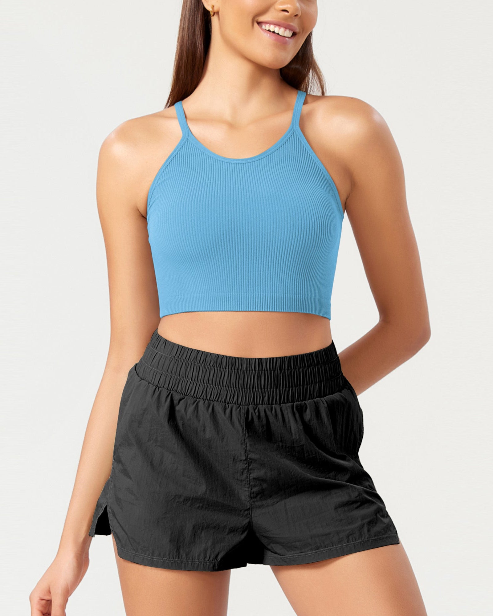 3-Pack Seamless Ribbed Crop Camisole - ododos