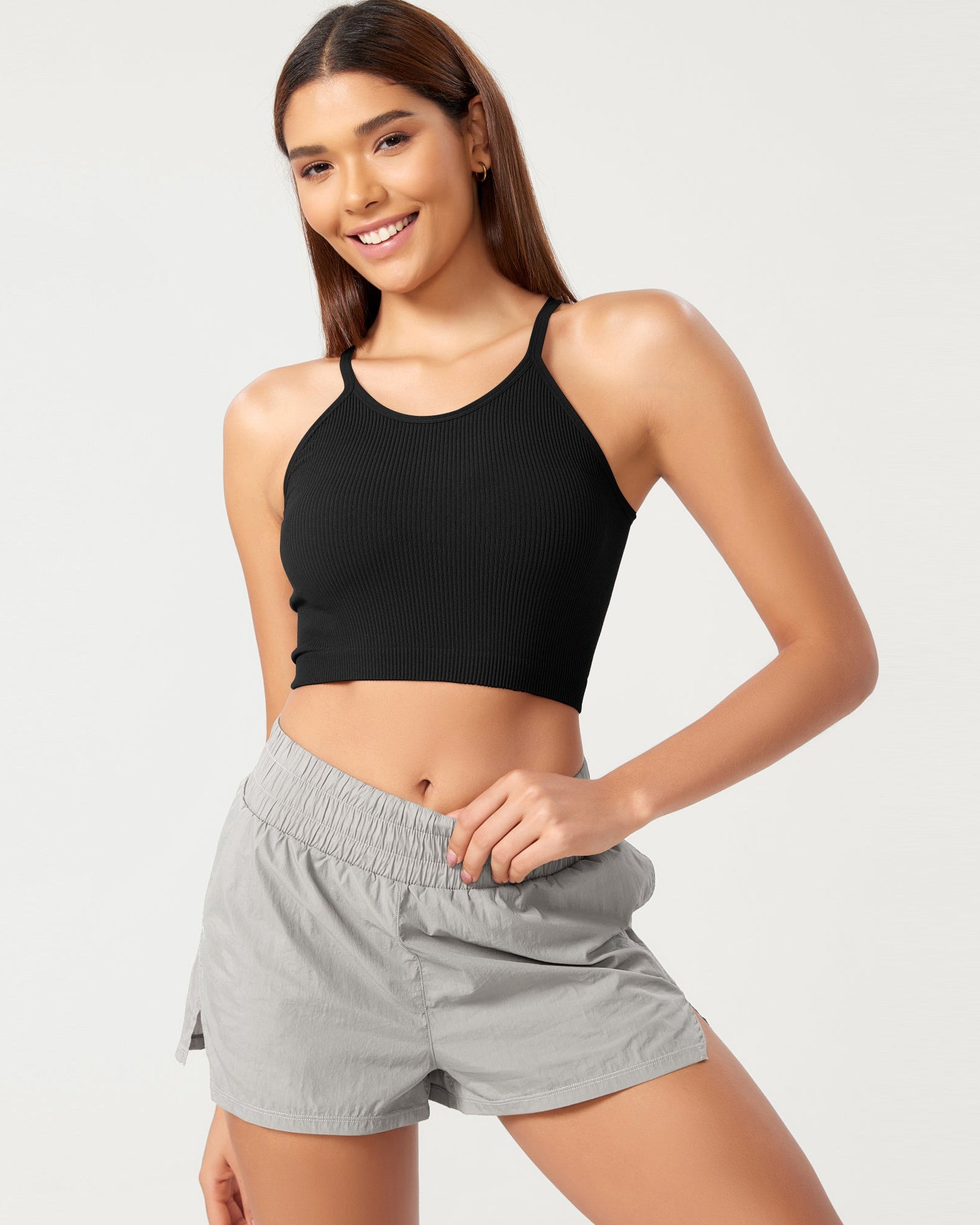 3-Pack Seamless Ribbed Crop Camisole - ododos