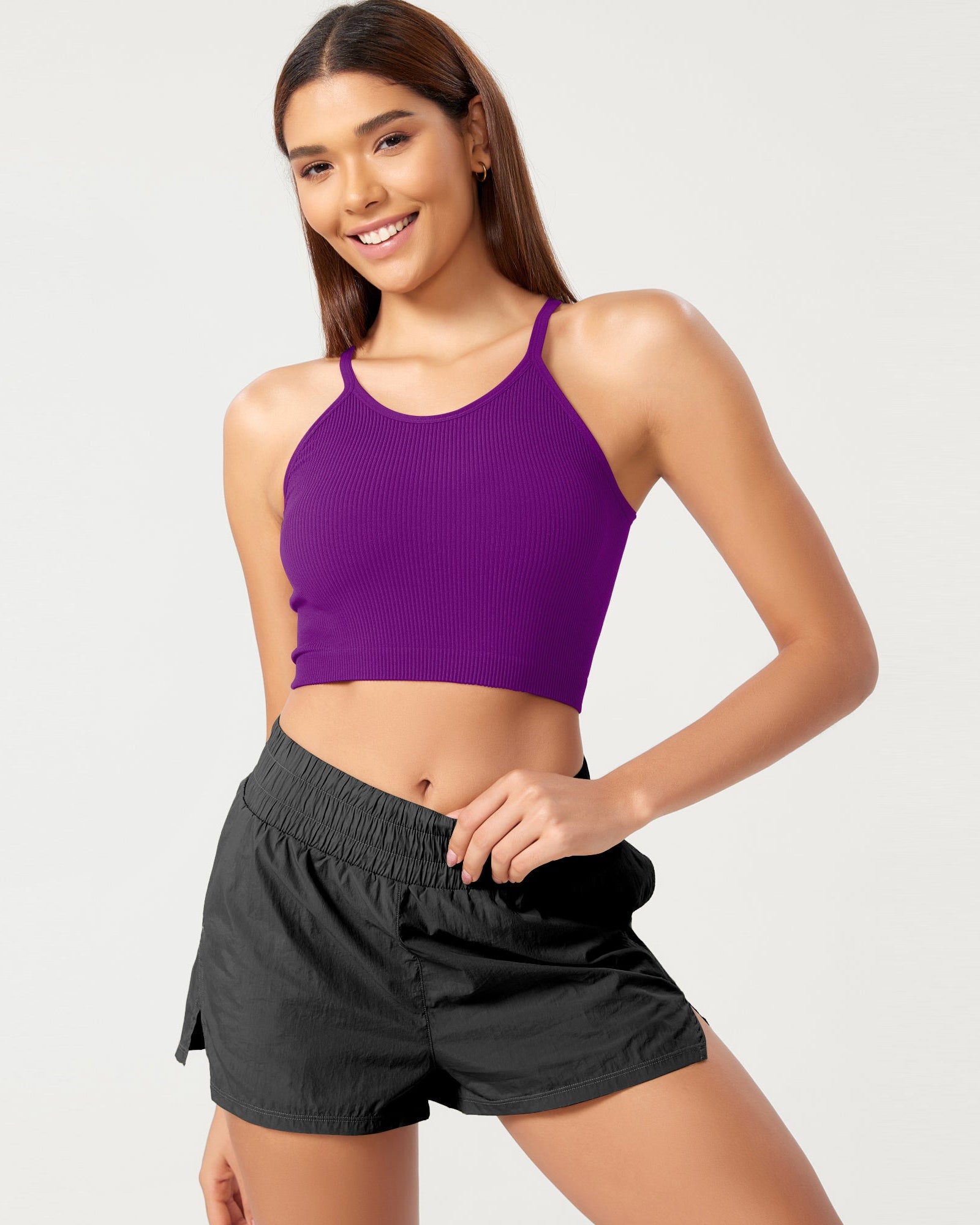 3-Pack Seamless Ribbed Crop Camisole - ododos