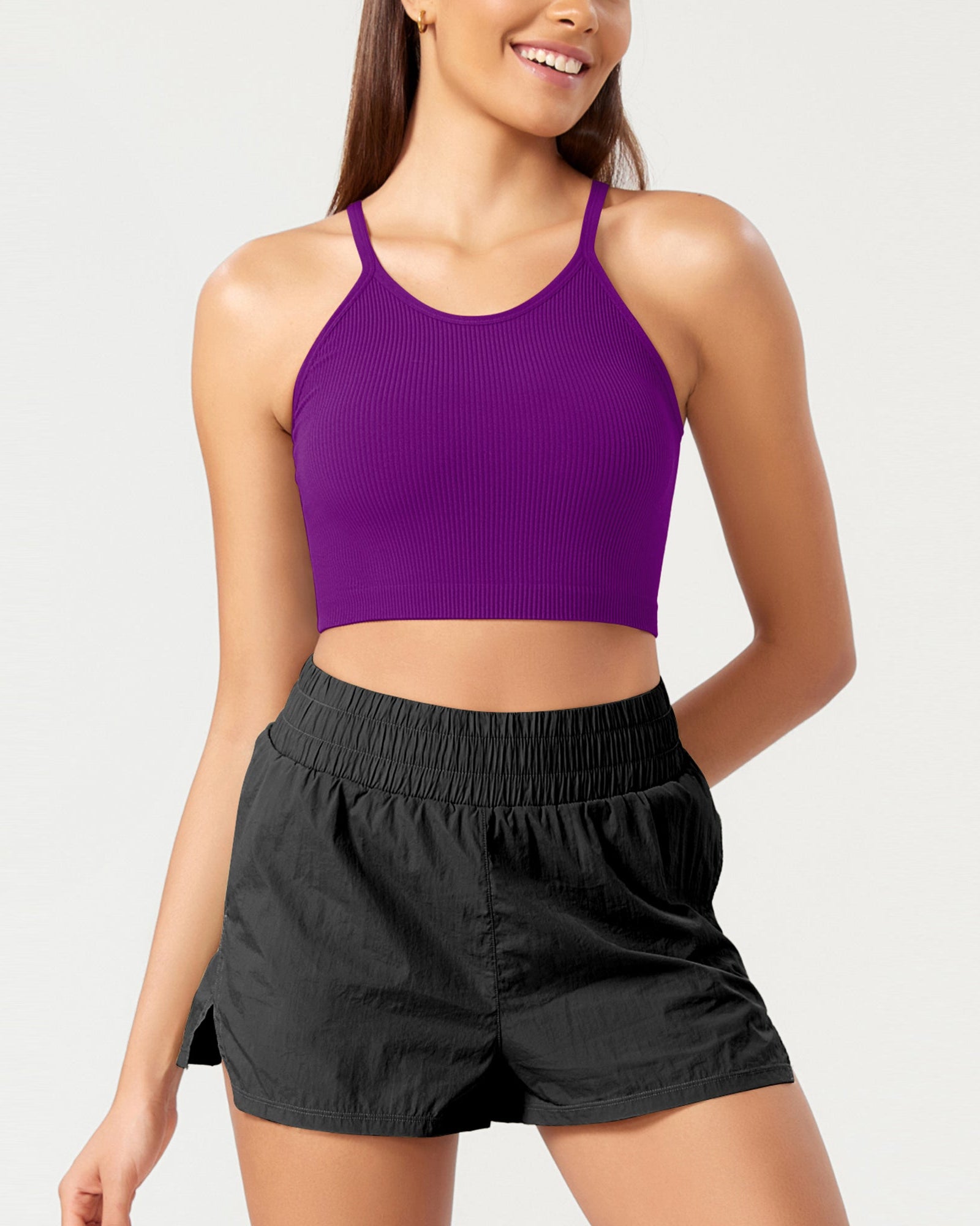 3-Pack Seamless Ribbed Crop Camisole - ododos
