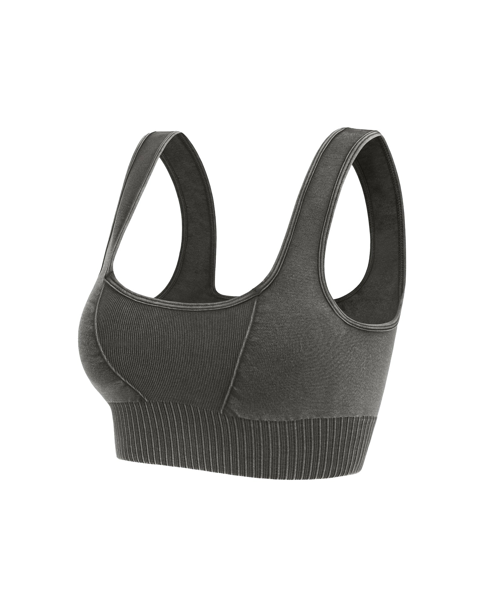 Ribbed Square Neck Sports Bra - ododos