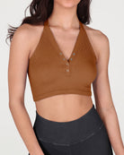 2-Pack Seamless Henley Crop Tops - ododos