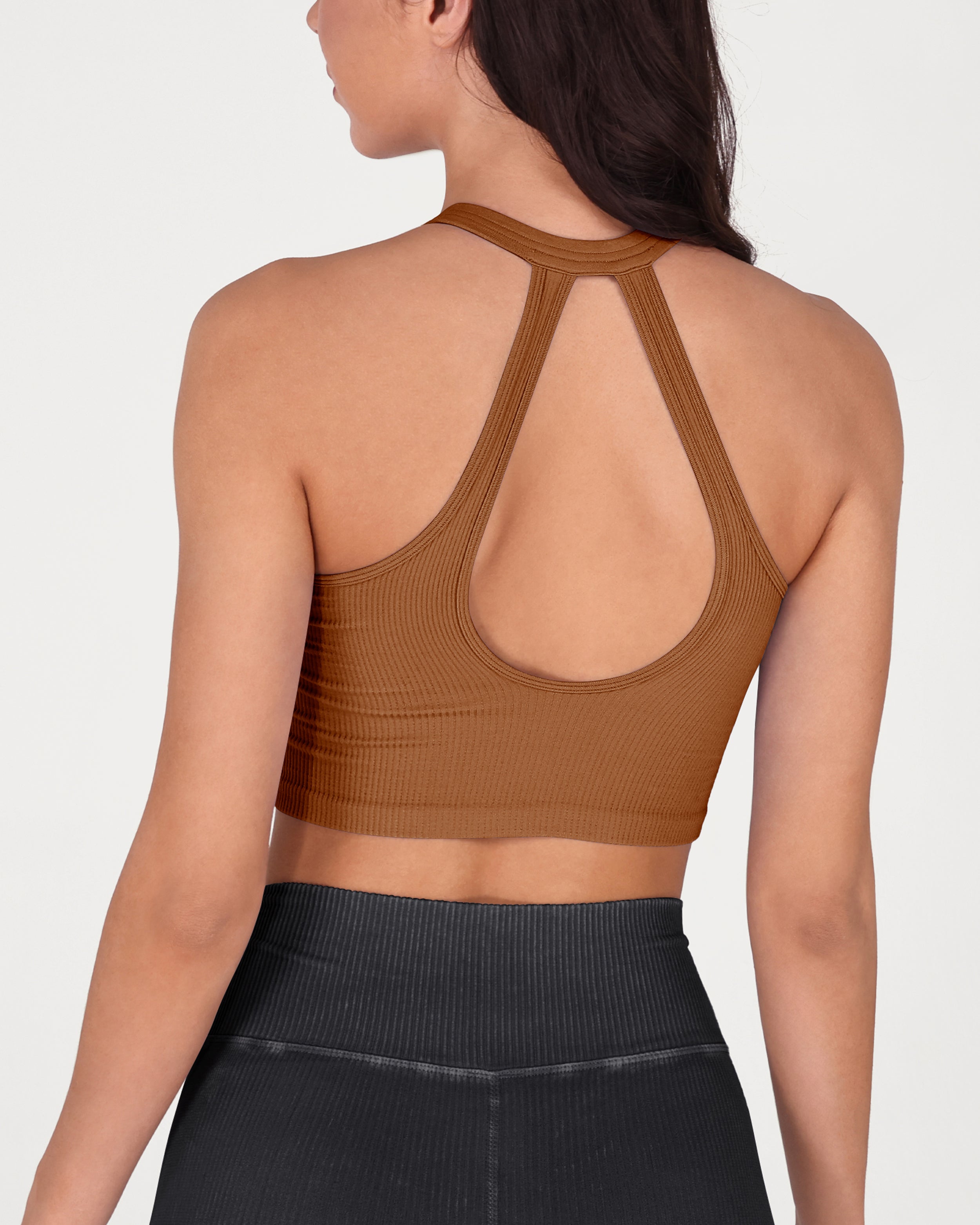 2-Pack Seamless Henley Crop Tops - ododos