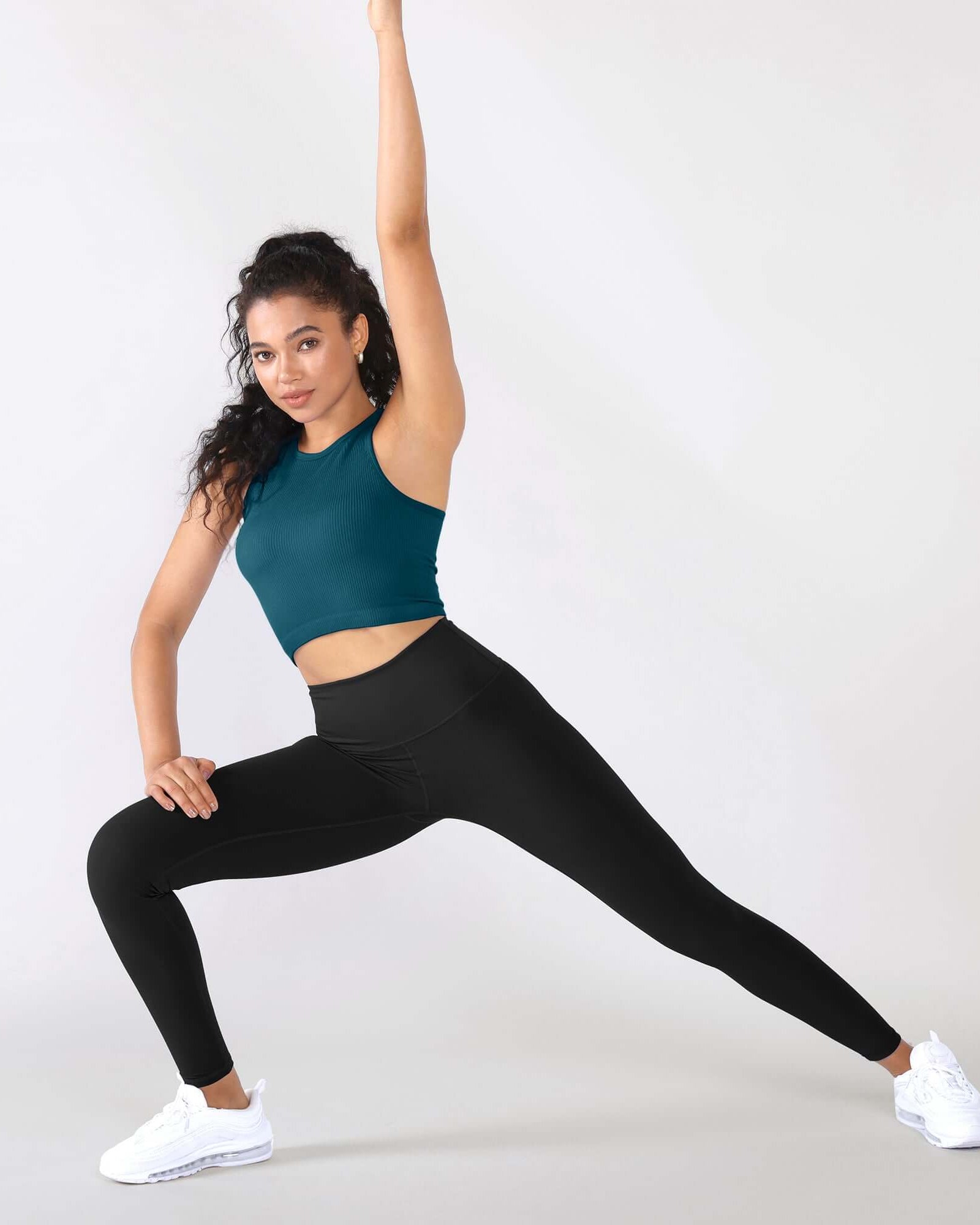 3-Pack Seamless Ribbed High Neck Cropped Tank Tops - ododos