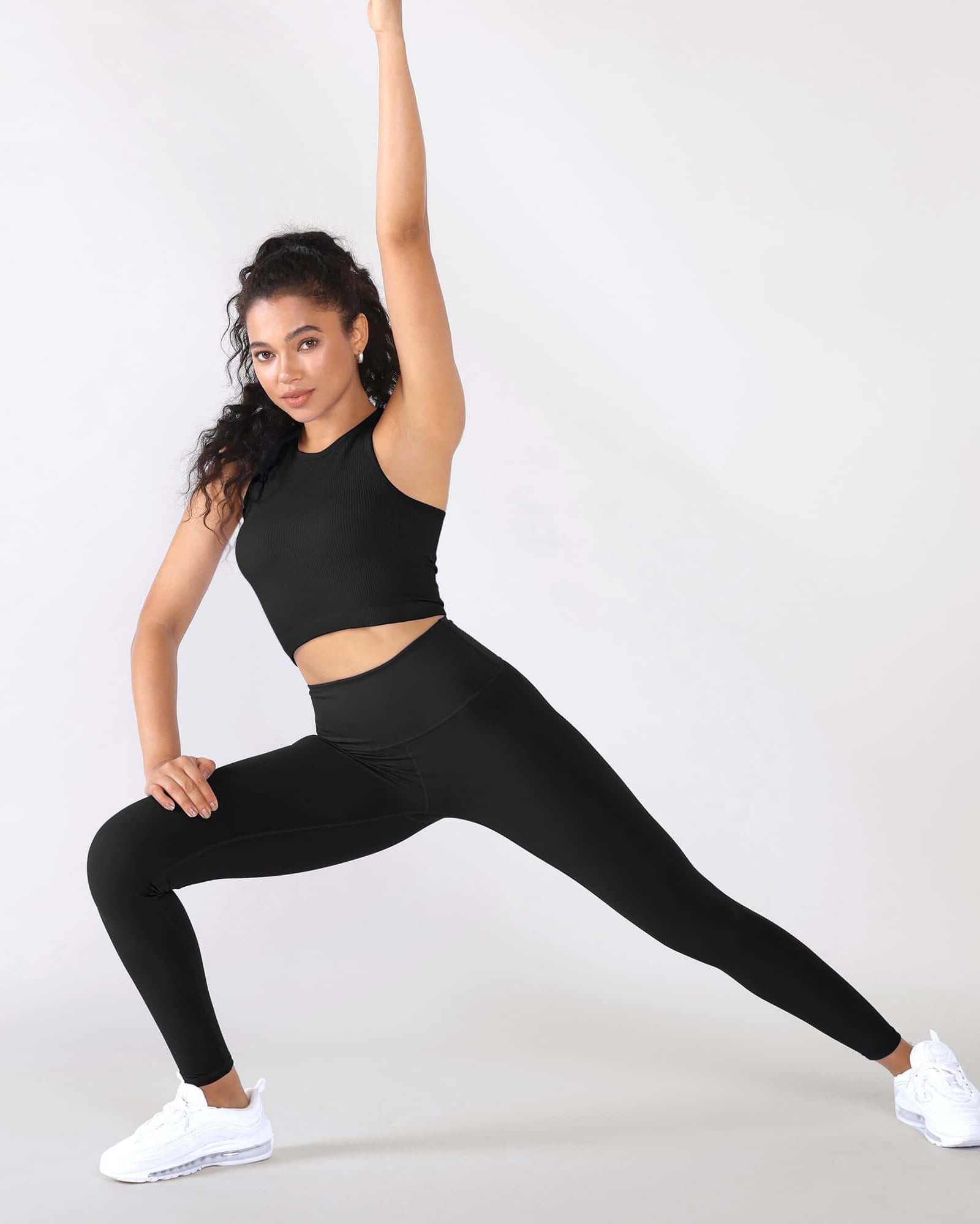 3-Pack Seamless Ribbed High Neck Cropped Tank Tops - ododos