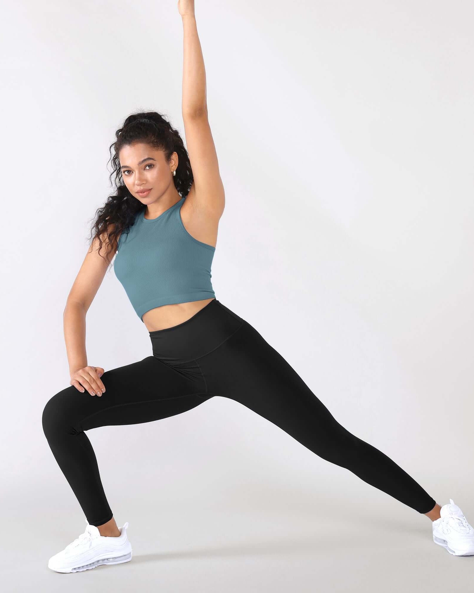 3-Pack Seamless Ribbed High Neck Cropped Tank Tops - ododos