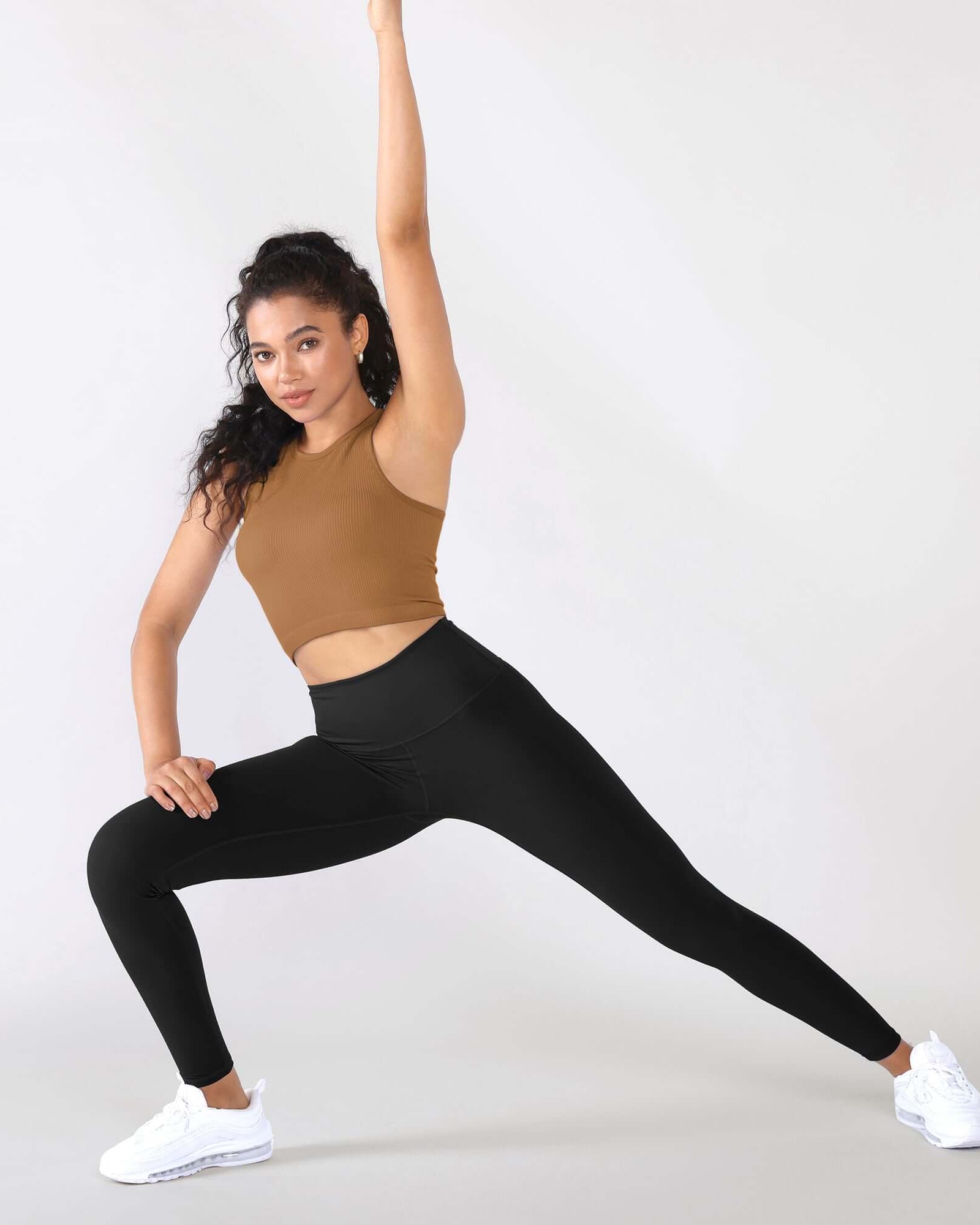 3-Pack Seamless Ribbed High Neck Cropped Tank Tops - ododos
