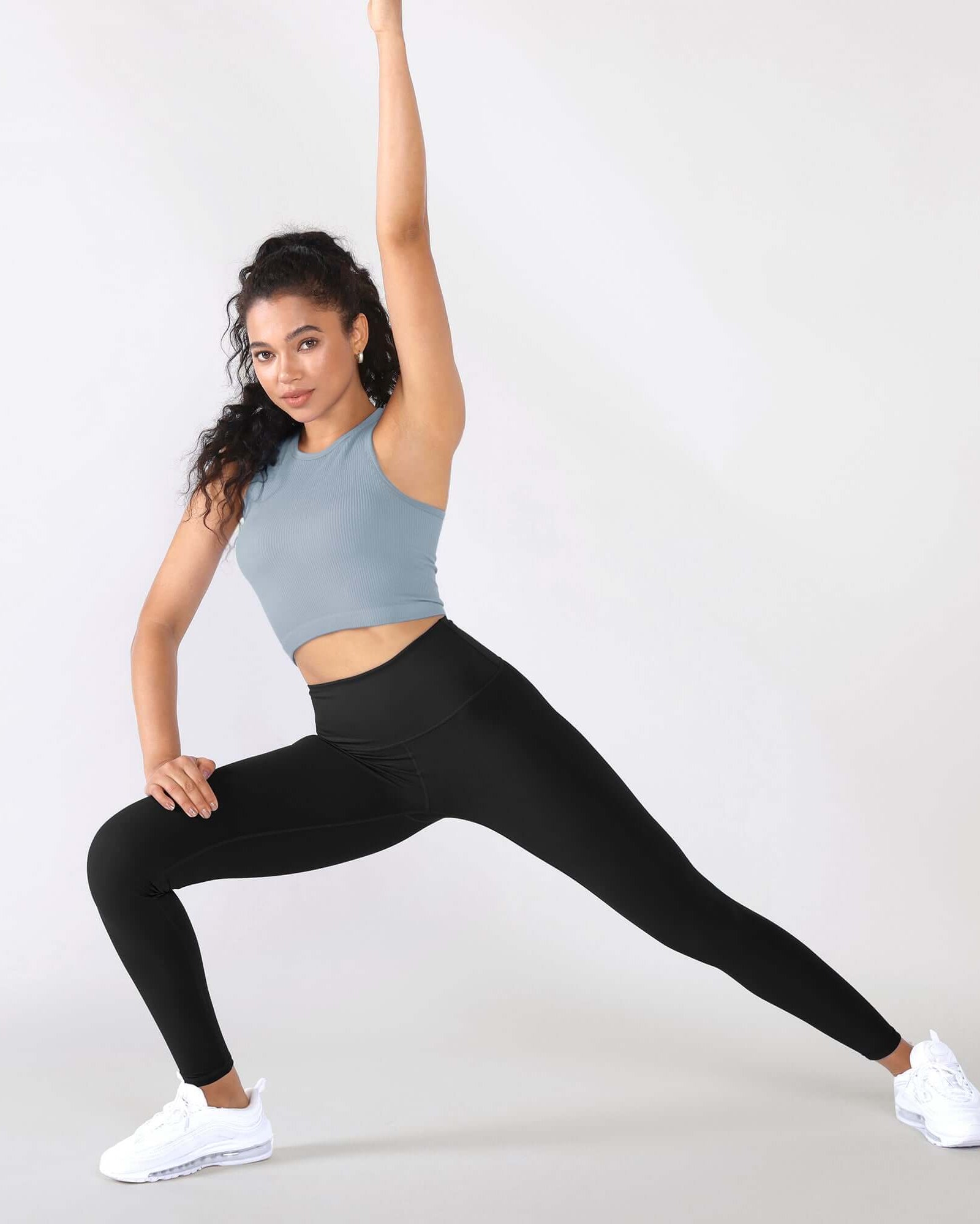 3-Pack Seamless Ribbed High Neck Cropped Tank Tops - ododos