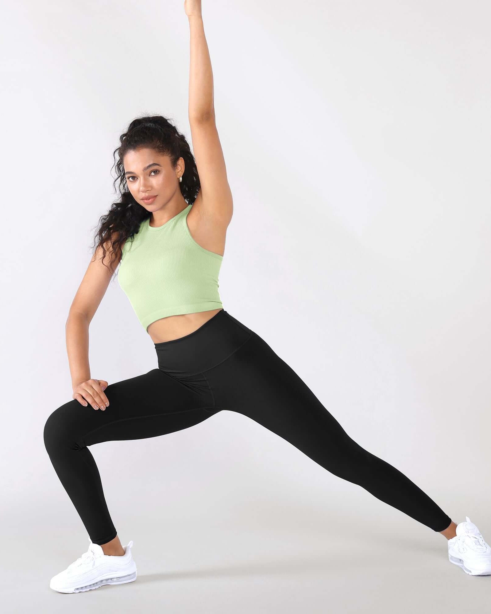 3-Pack Seamless Ribbed High Neck Cropped Tank Tops - ododos
