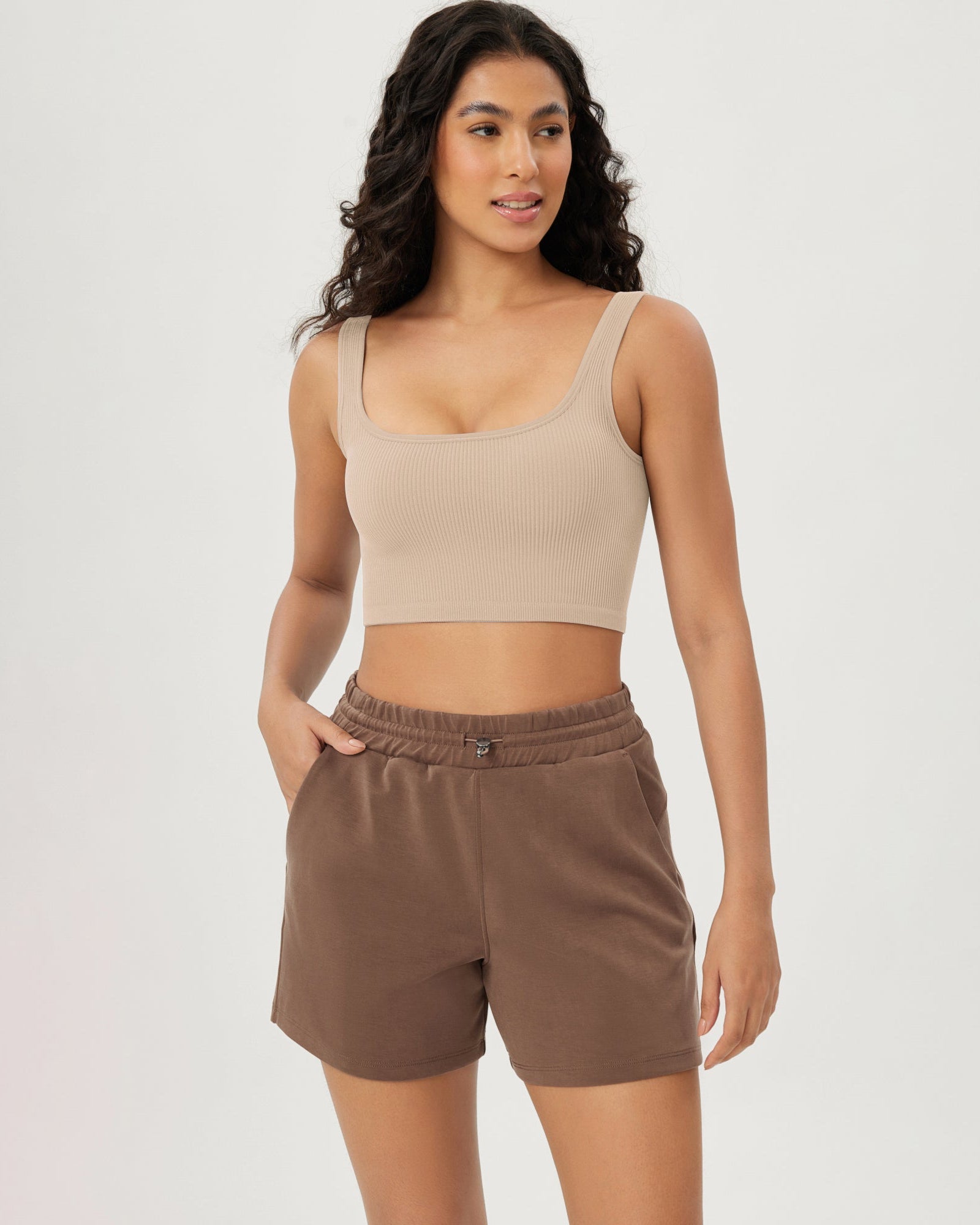 3-Pack Crop Length Seamless Square Neck Ribbed Knit Tank - ododos
