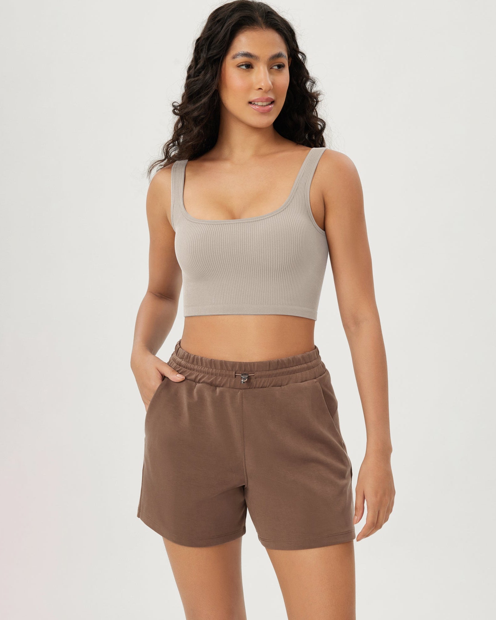 3-Pack Crop Length Seamless Square Neck Ribbed Knit Tank - ododos