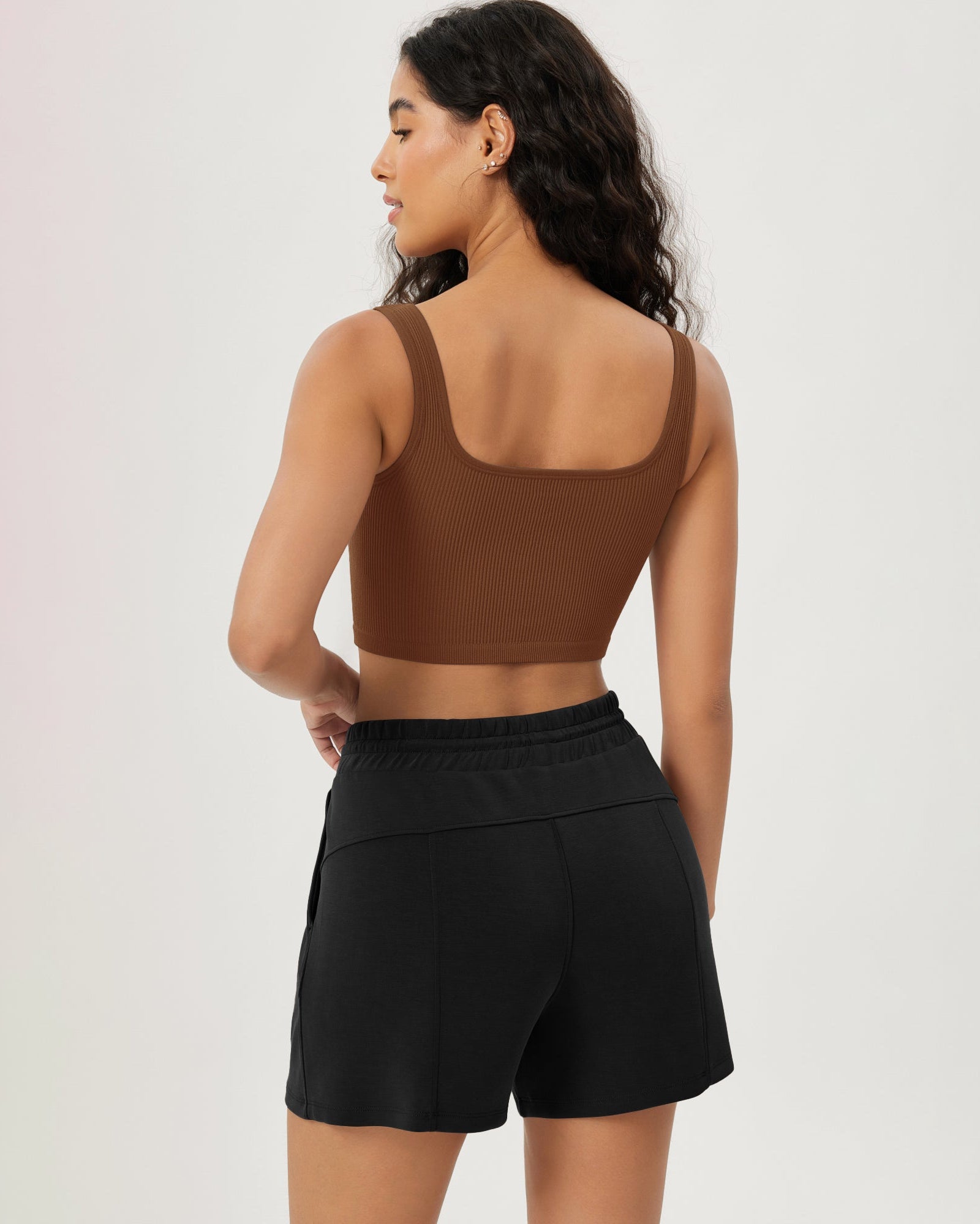 3-Pack Crop Length Seamless Square Neck Ribbed Knit Tank - ododos