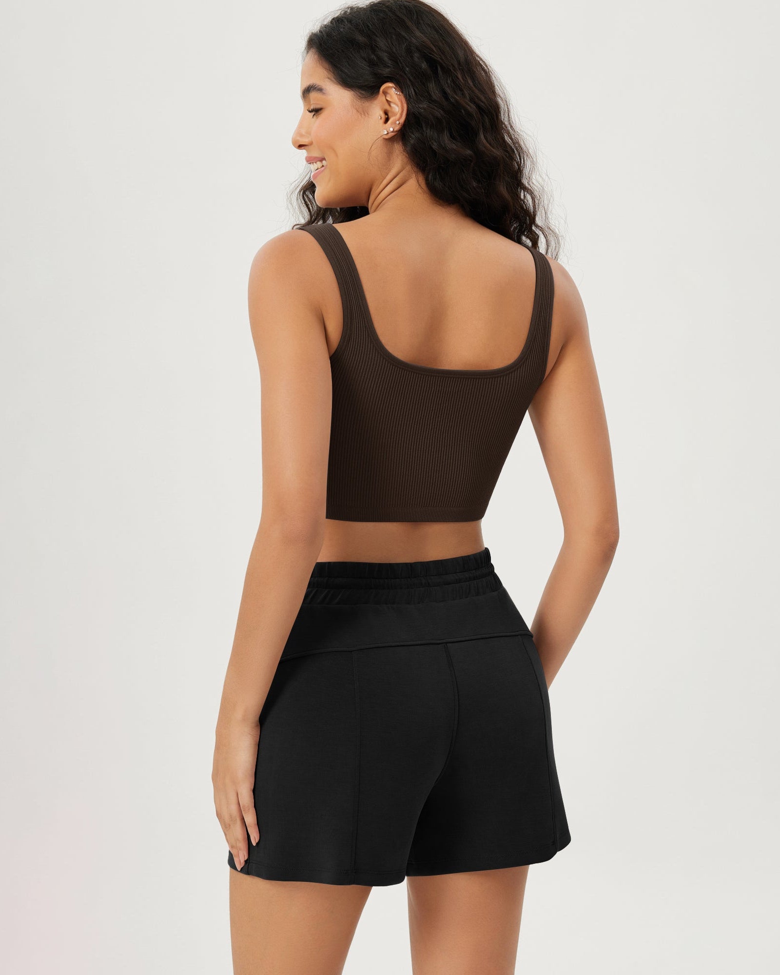 3-Pack Crop Length Seamless Square Neck Ribbed Knit Tank - ododos