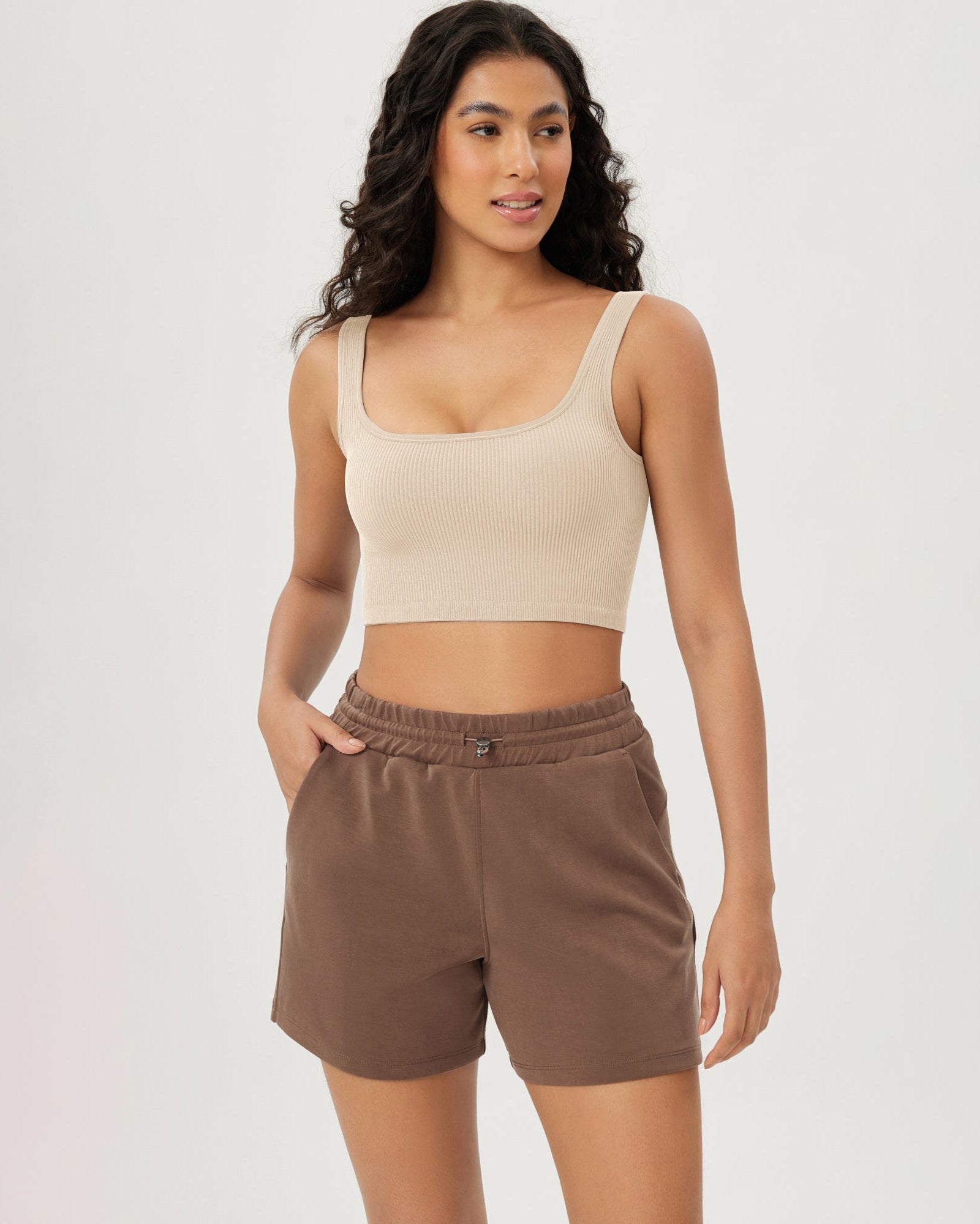 3-Pack Crop Length Seamless Square Neck Ribbed Knit Tank - ododos
