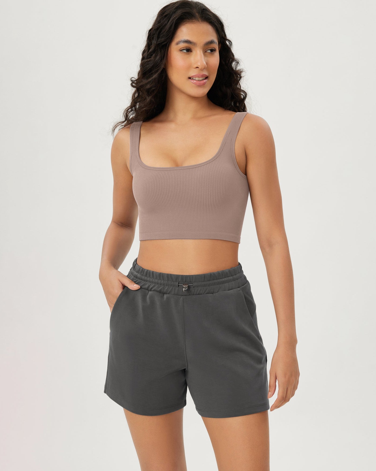 3-Pack Crop Length Seamless Square Neck Ribbed Knit Tank - ododos