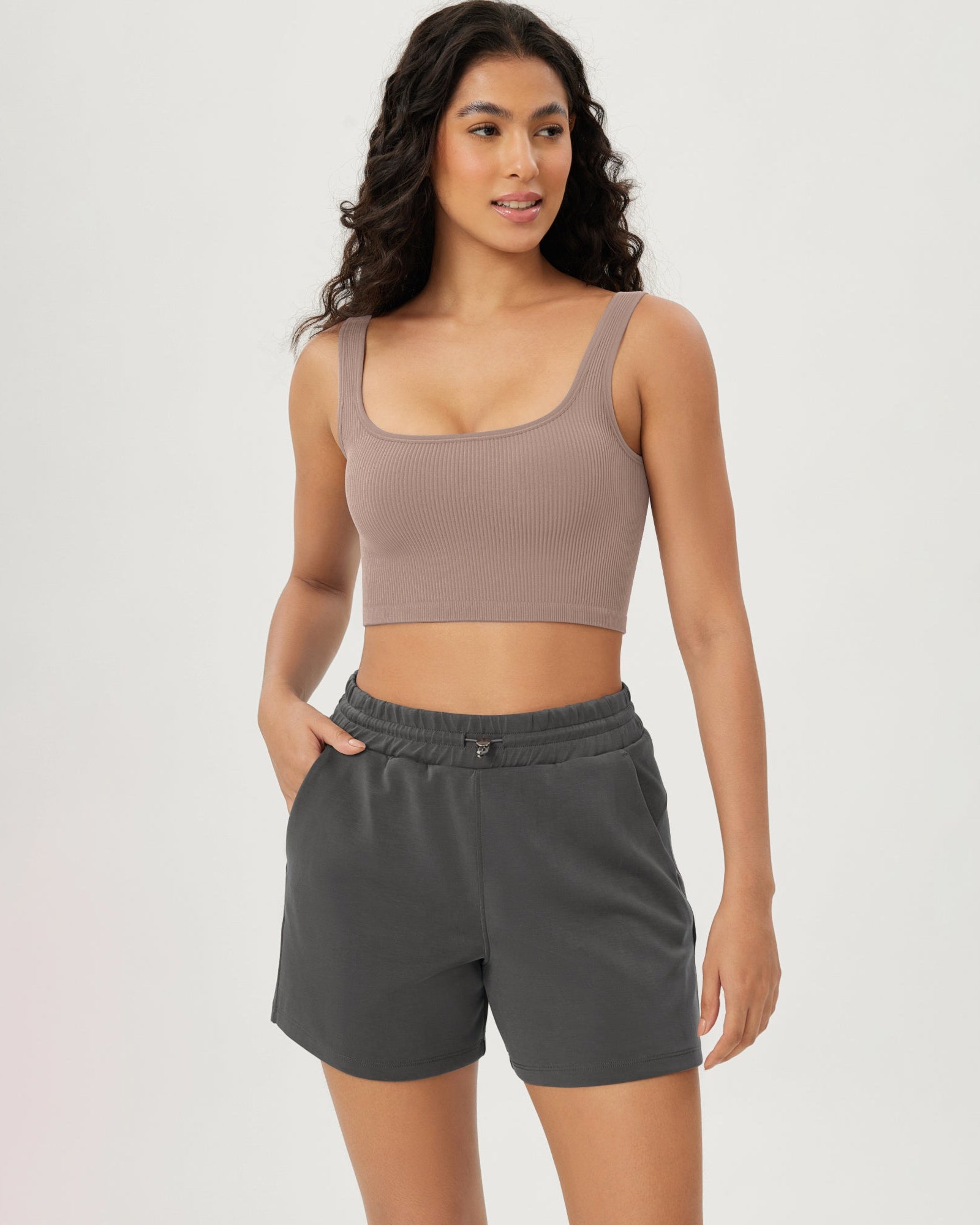3-Pack Crop Length Seamless Square Neck Ribbed Knit Tank - ododos