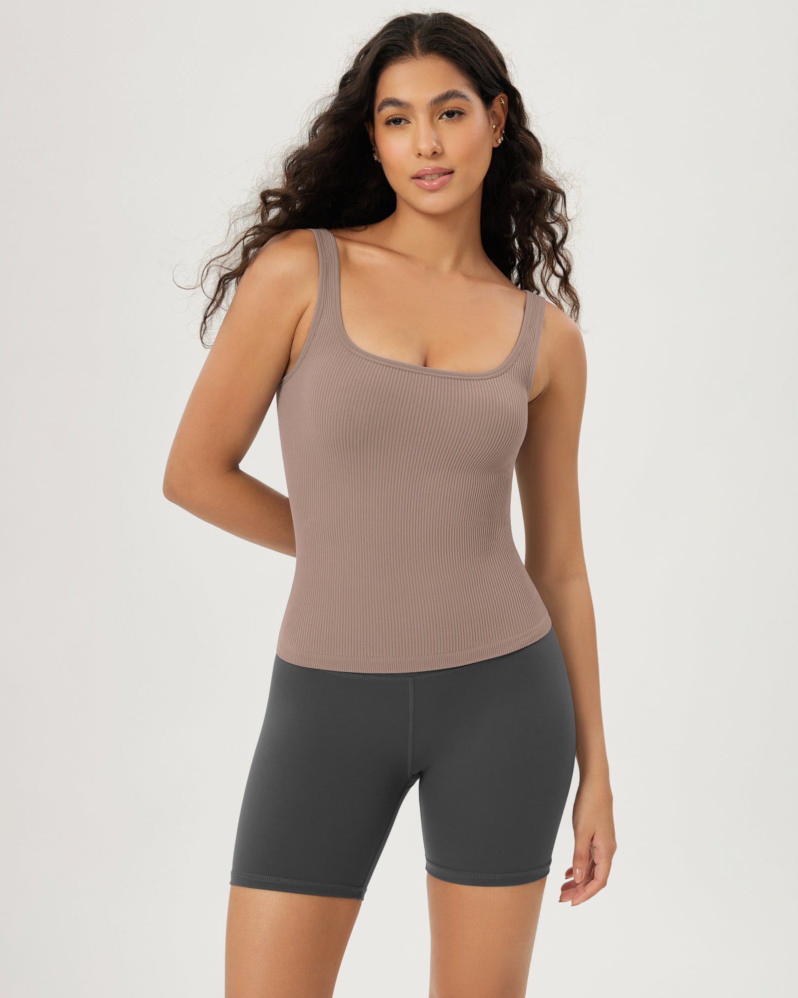 3-Pack Waist Length Seamless Square Neck Ribbed Knit Tank - ododos