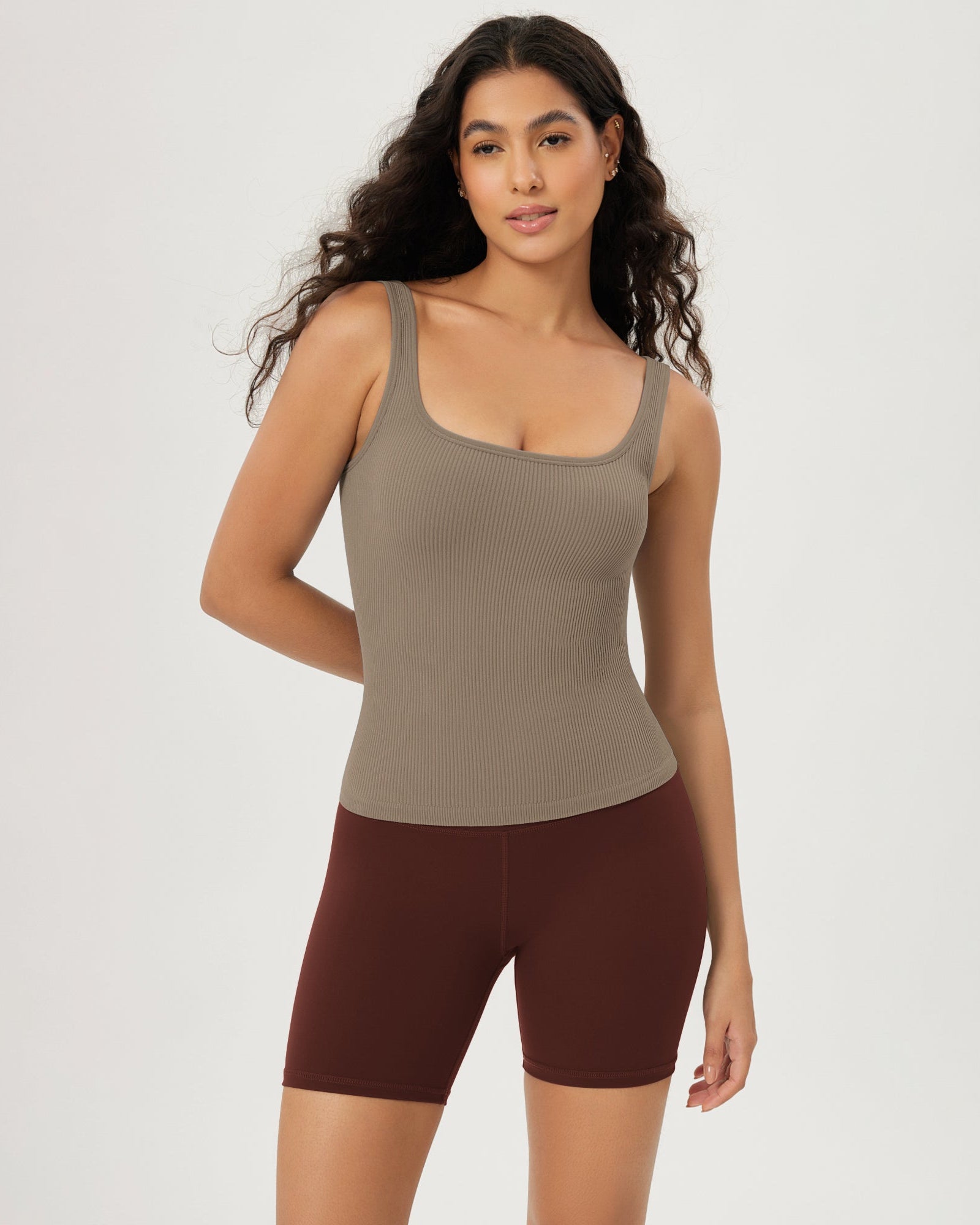 3-Pack Waist Length Seamless Square Neck Ribbed Knit Tank - ododos