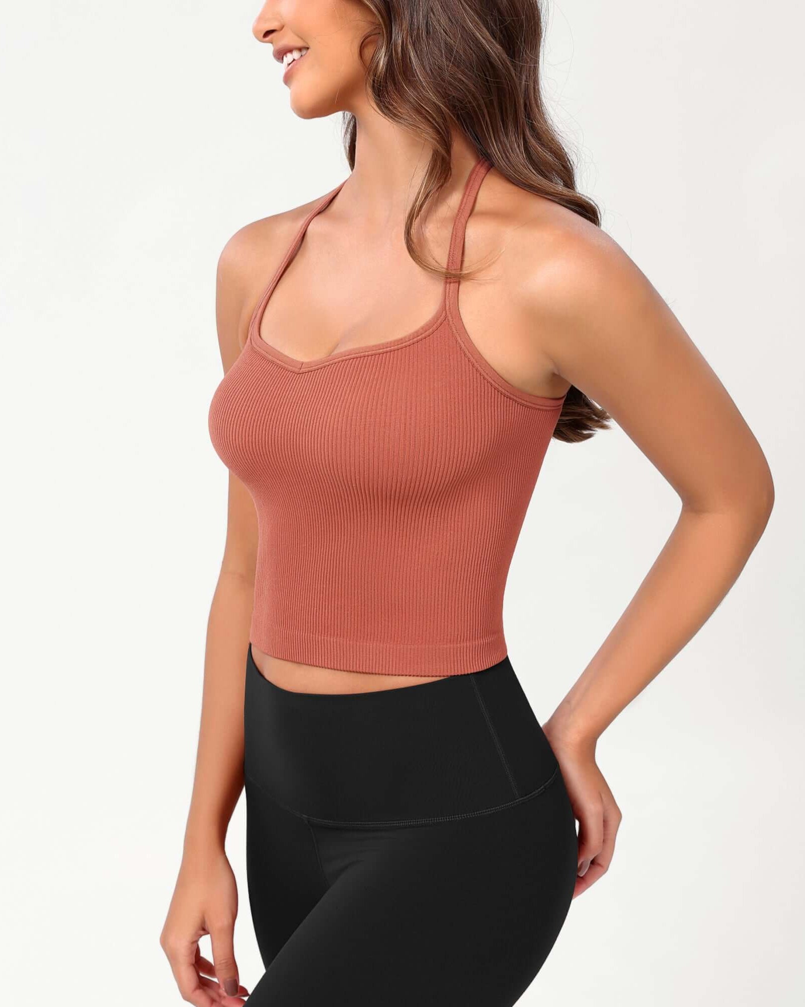 3-Pack Seamless Sweetheart Neck Crop Tank Tops - ododos