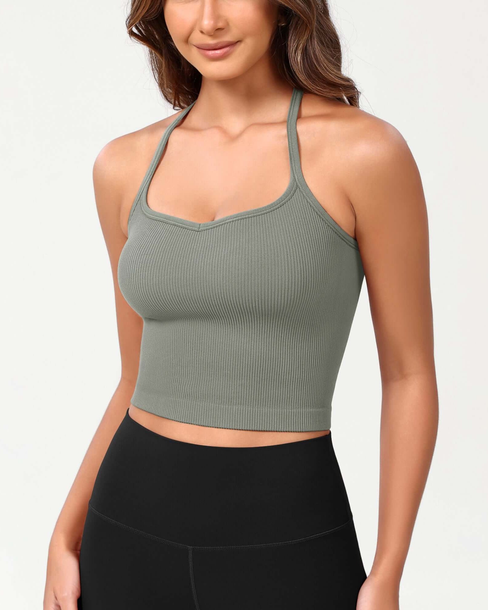 3-Pack Seamless Sweetheart Neck Crop Tank Tops - ododos