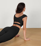 V-Neck Ruched Front Crop Tank - ododos