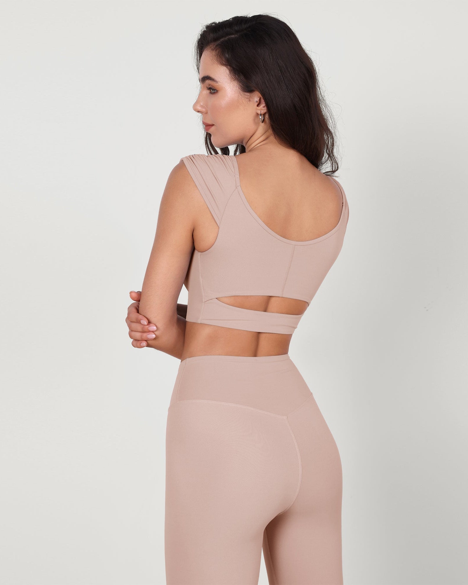 V-Neck Ruched Front Crop Tank - ododos