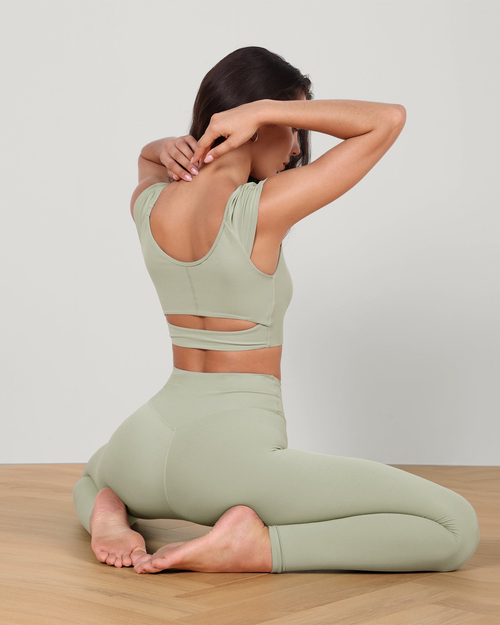 V-Neck Ruched Front Crop Tank - ododos