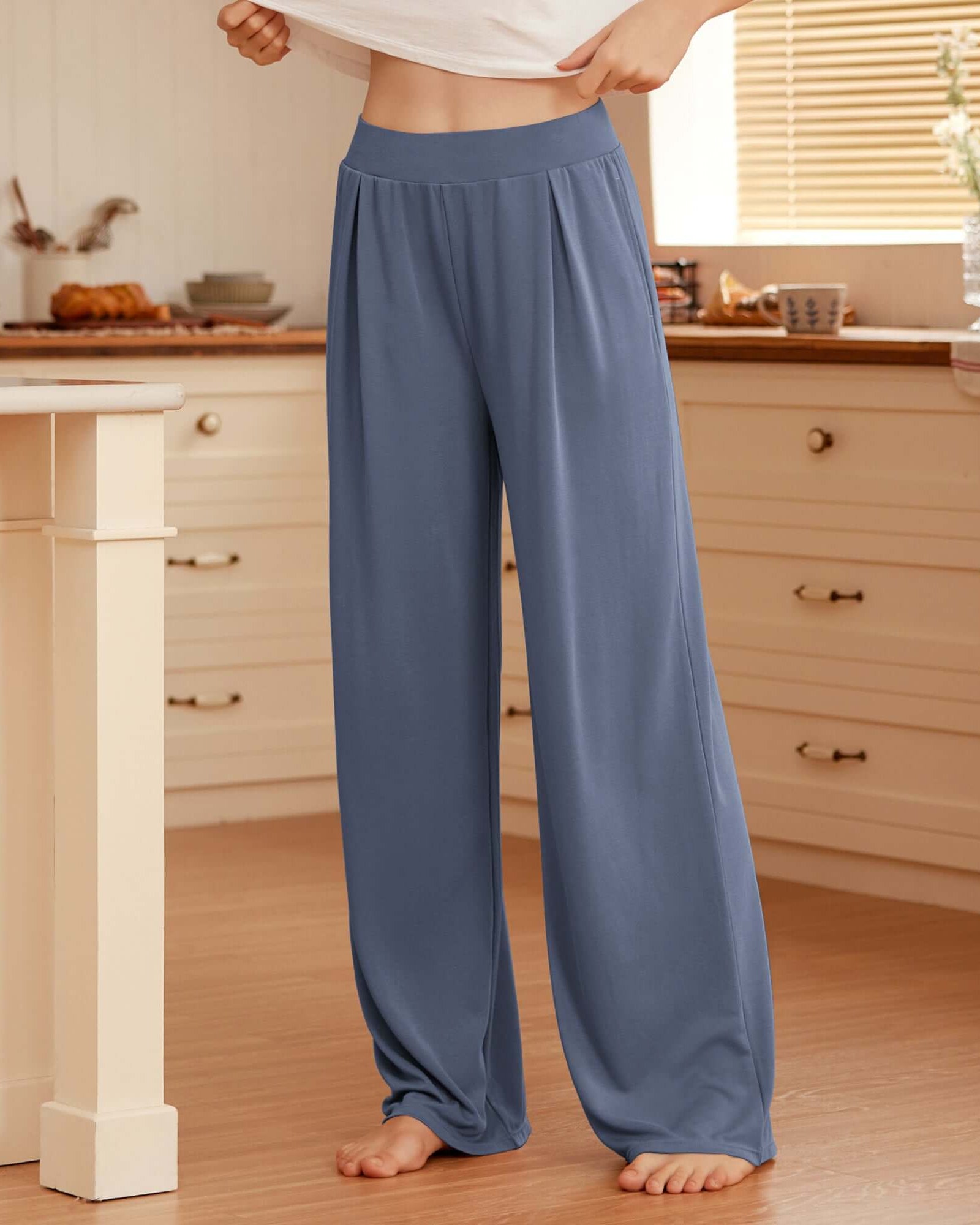 29 Drapey Soft WideHigh Waist Lounge Pants with Pockets - ododos