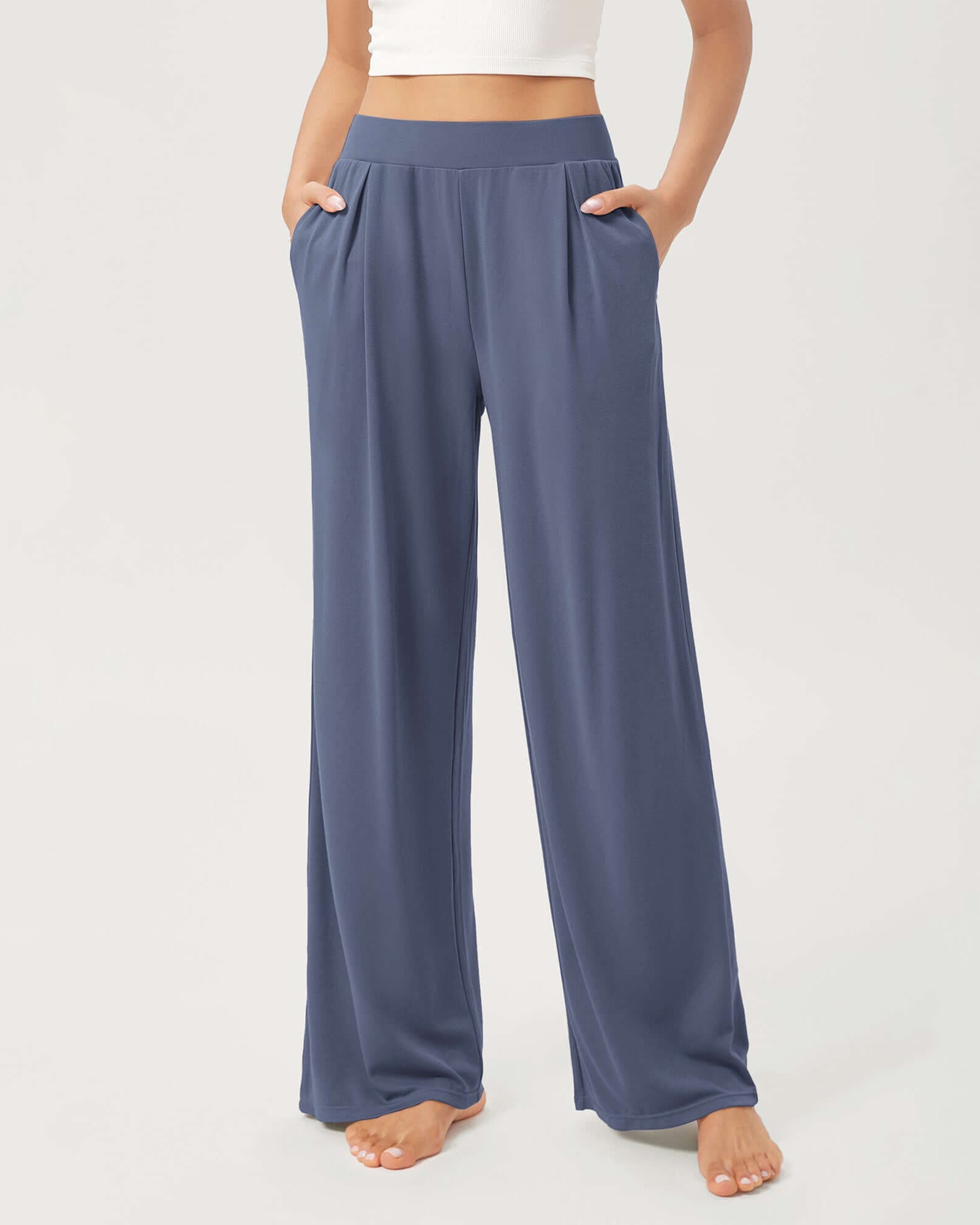 29 Drapey Soft WideHigh Waist Lounge Pants with Pockets - ododos