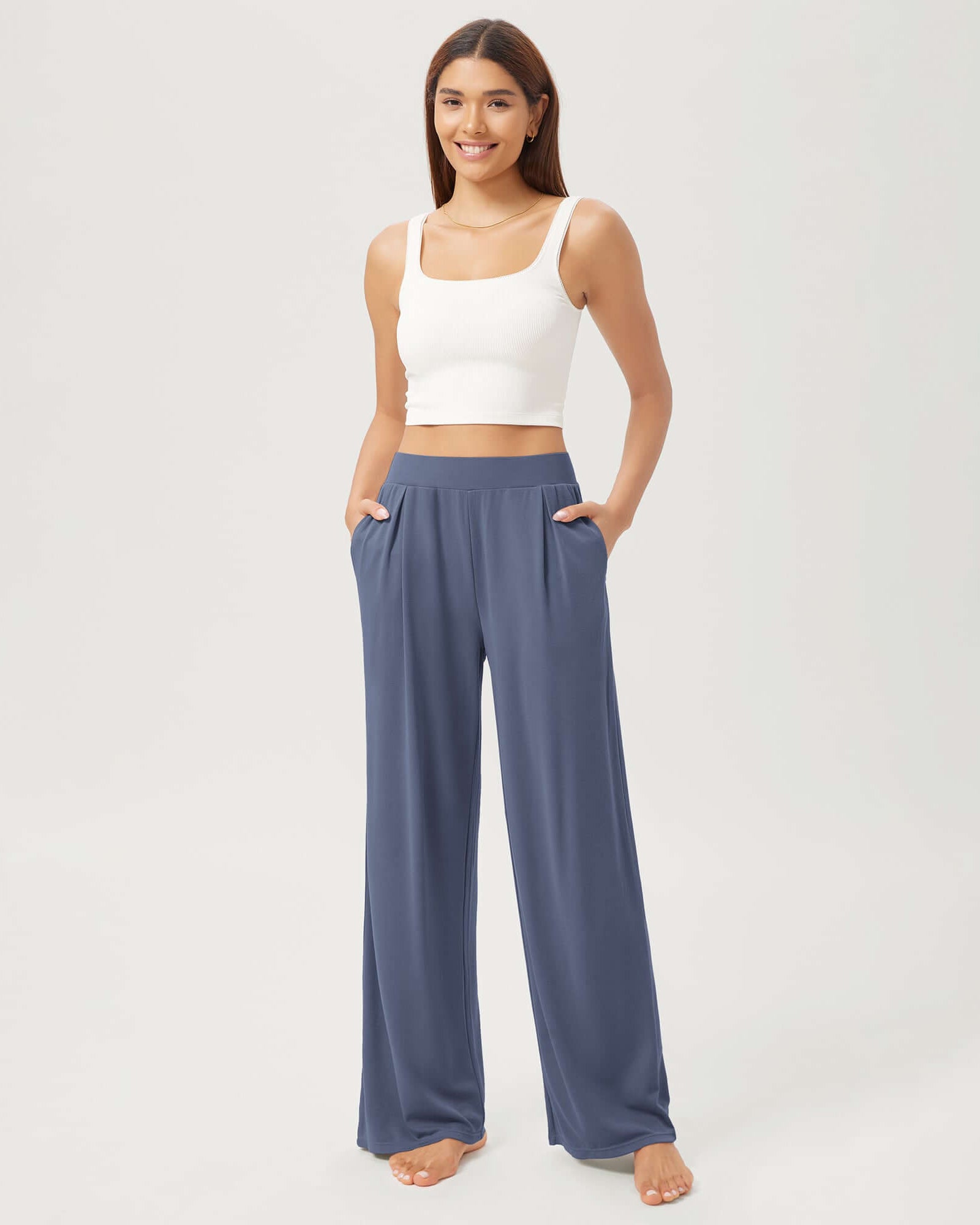 29 Drapey Soft WideHigh Waist Lounge Pants with Pockets - ododos