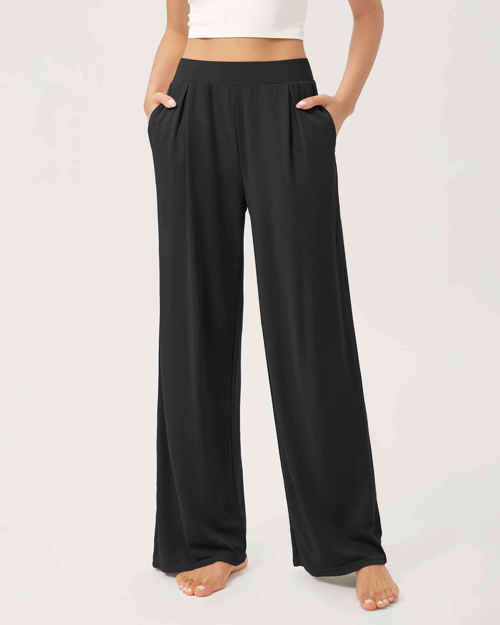 29 Drapey Soft WideHigh Waist Lounge Pants with Pockets - ododos