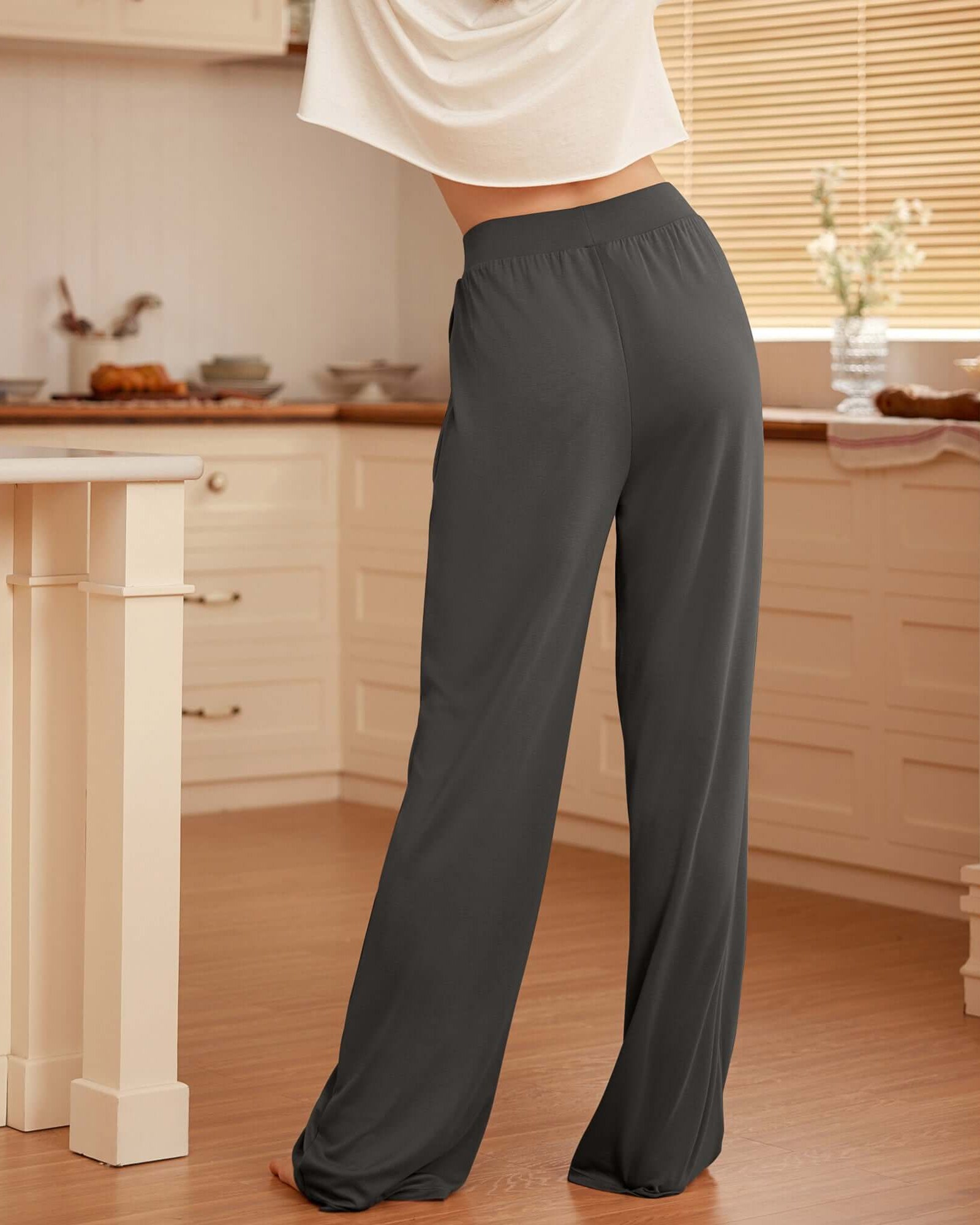 29 Drapey Soft WideHigh Waist Lounge Pants with Pockets - ododos