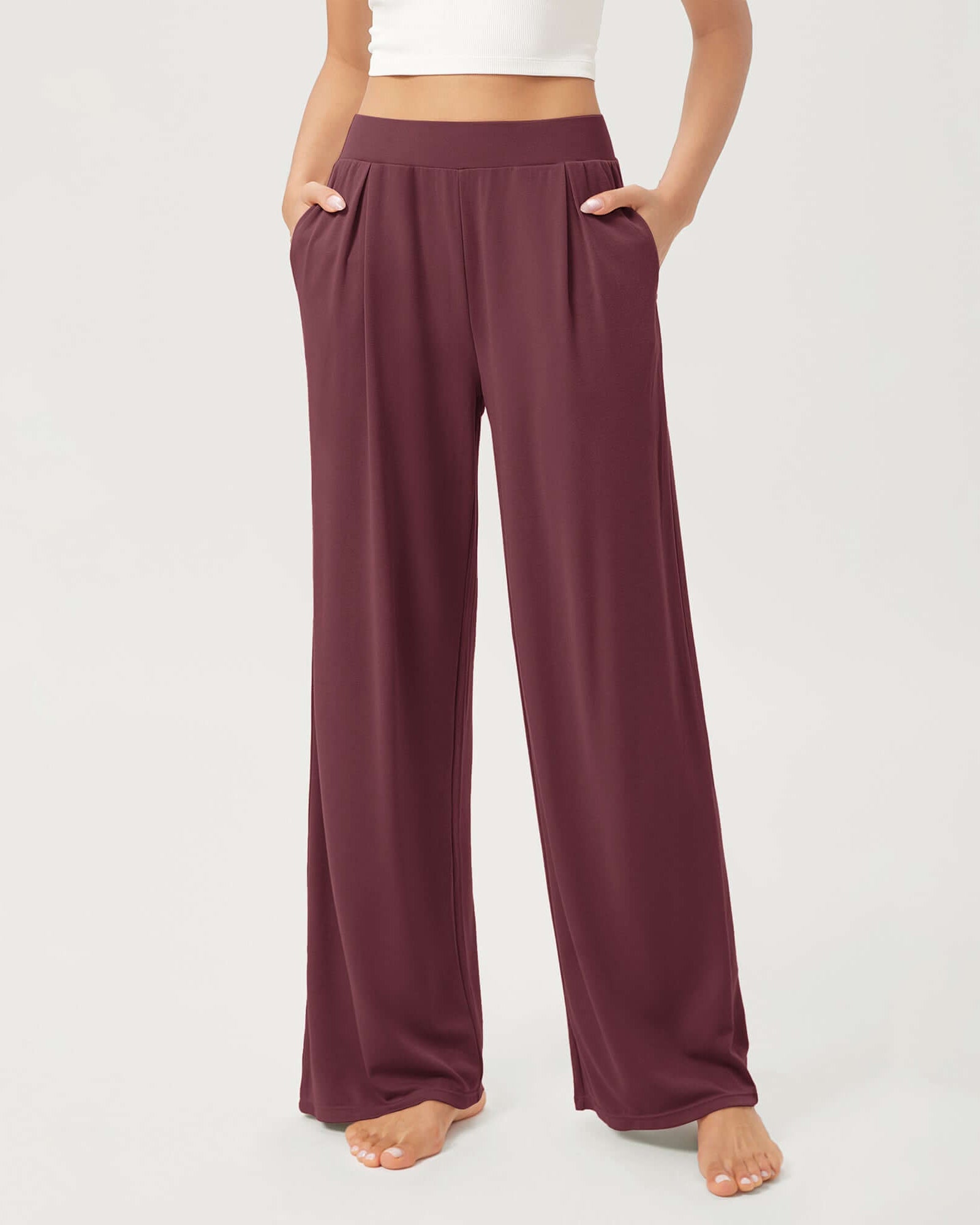 29 Drapey Soft WideHigh Waist Lounge Pants with Pockets - ododos