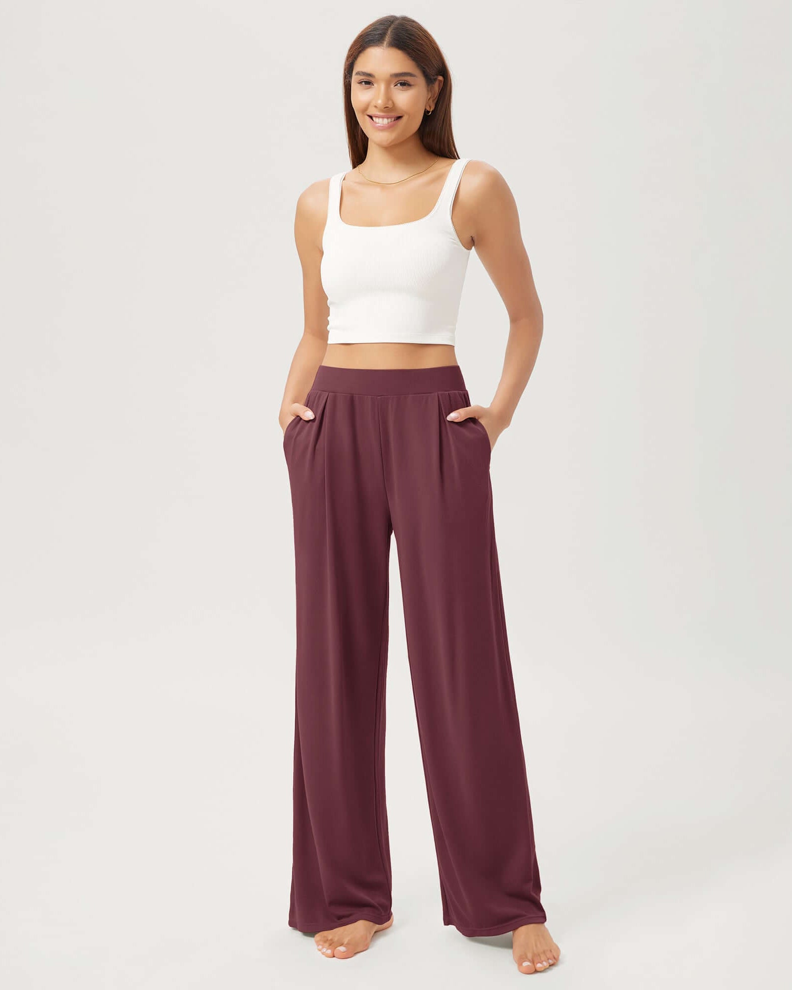 29 Drapey Soft WideHigh Waist Lounge Pants with Pockets - ododos