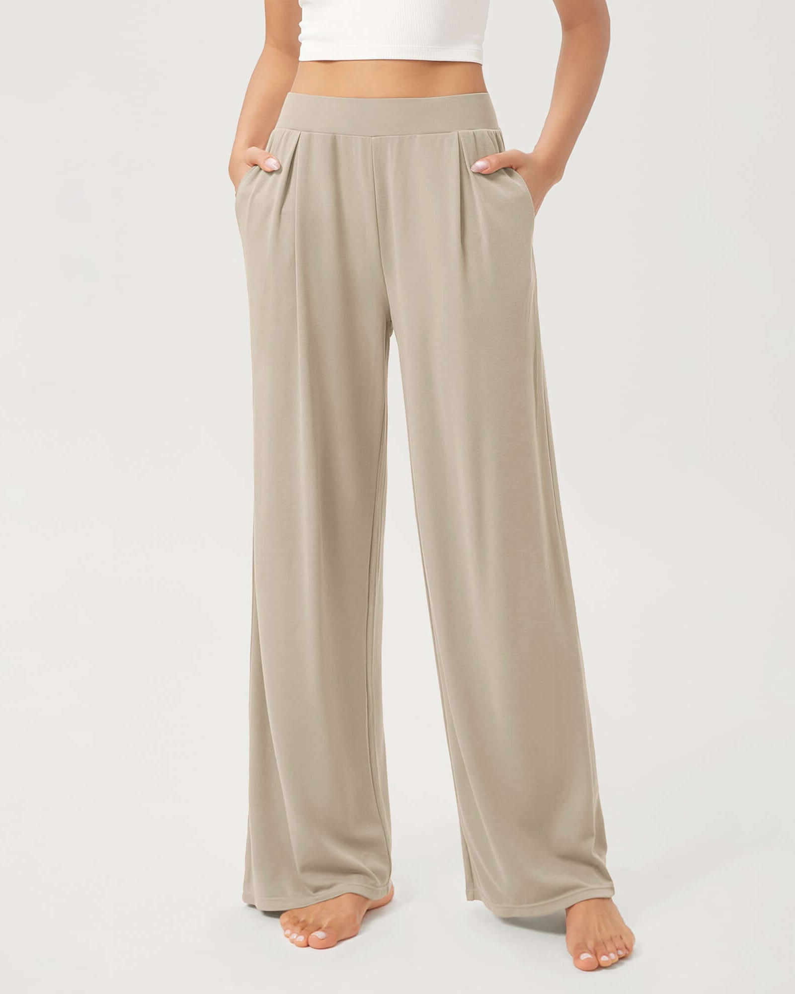 29 Drapey Soft WideHigh Waist Lounge Pants with Pockets - ododos