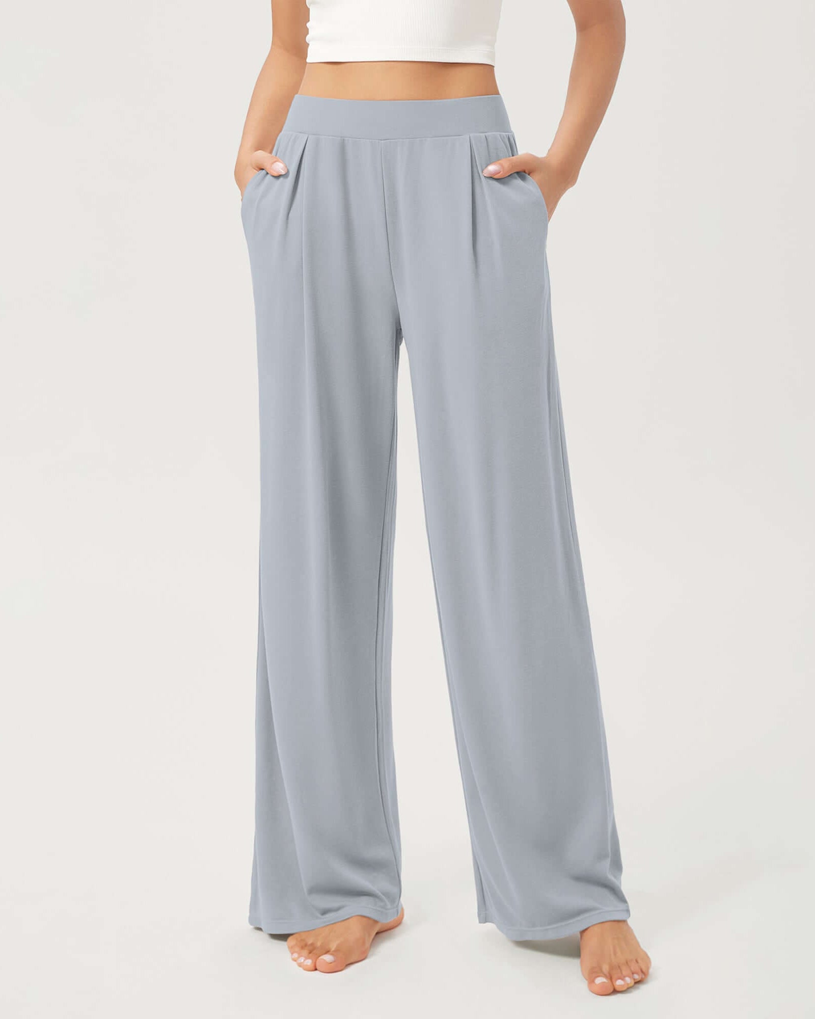 29 Drapey Soft WideHigh Waist Lounge Pants with Pockets - ododos