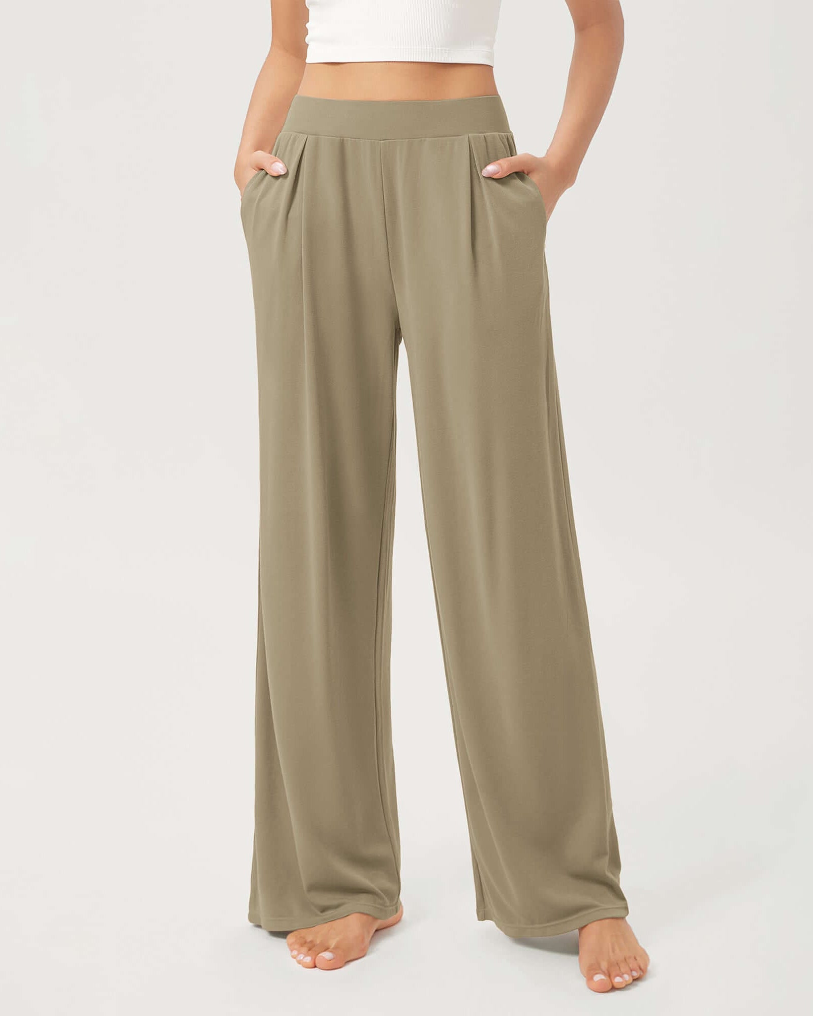 29 Drapey Soft WideHigh Waist Lounge Pants with Pockets - ododos